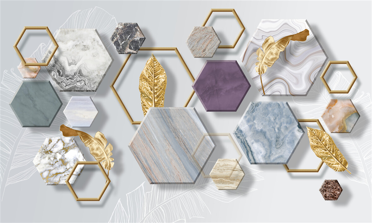 Fototapeta pentagony o różnej zawartości