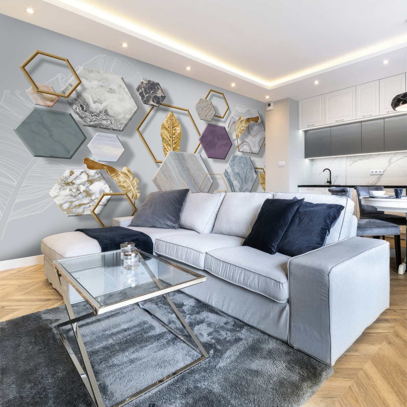 Fototapeta pentagony o różnej zawartości