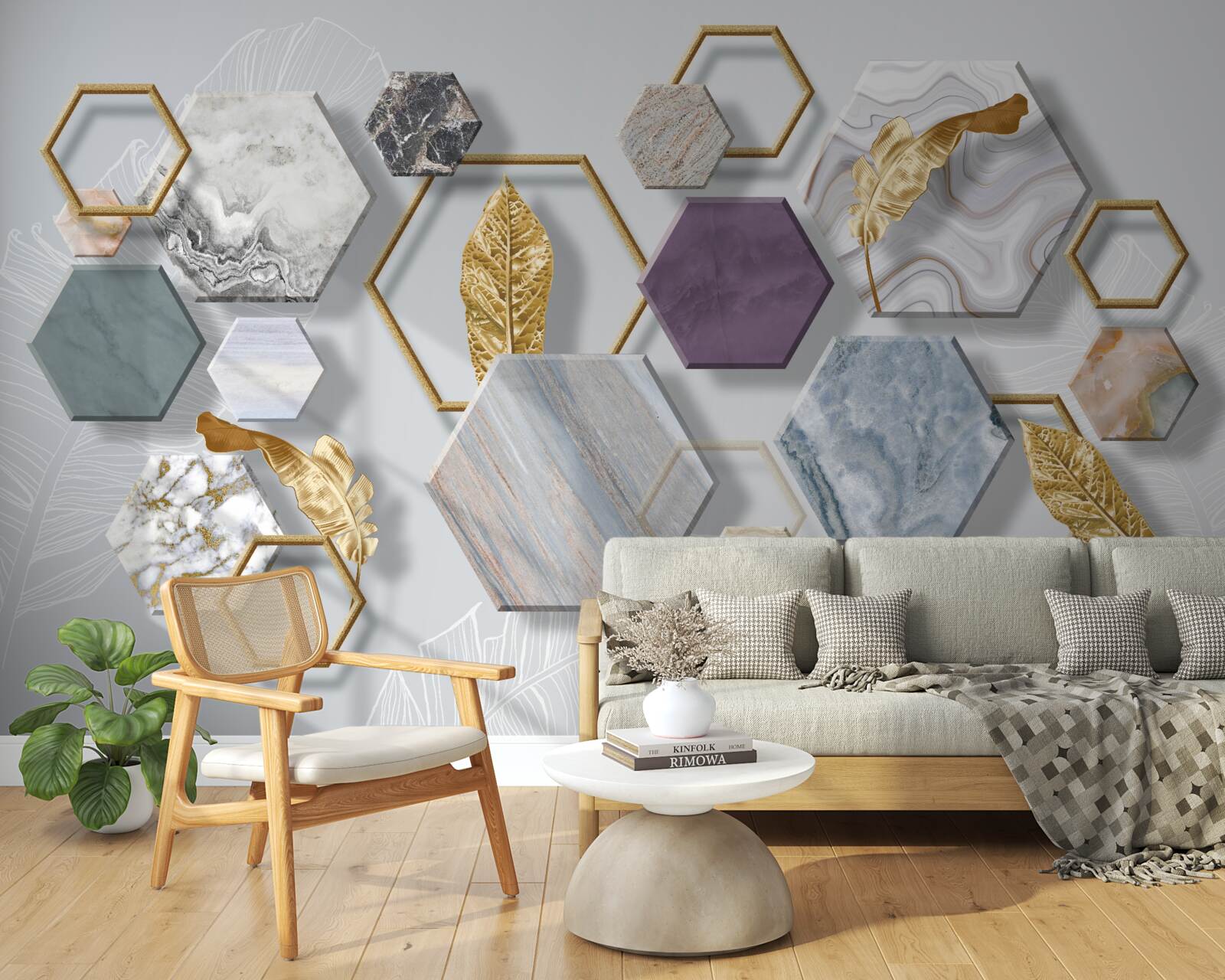 Fototapeta pentagony o różnej zawartości