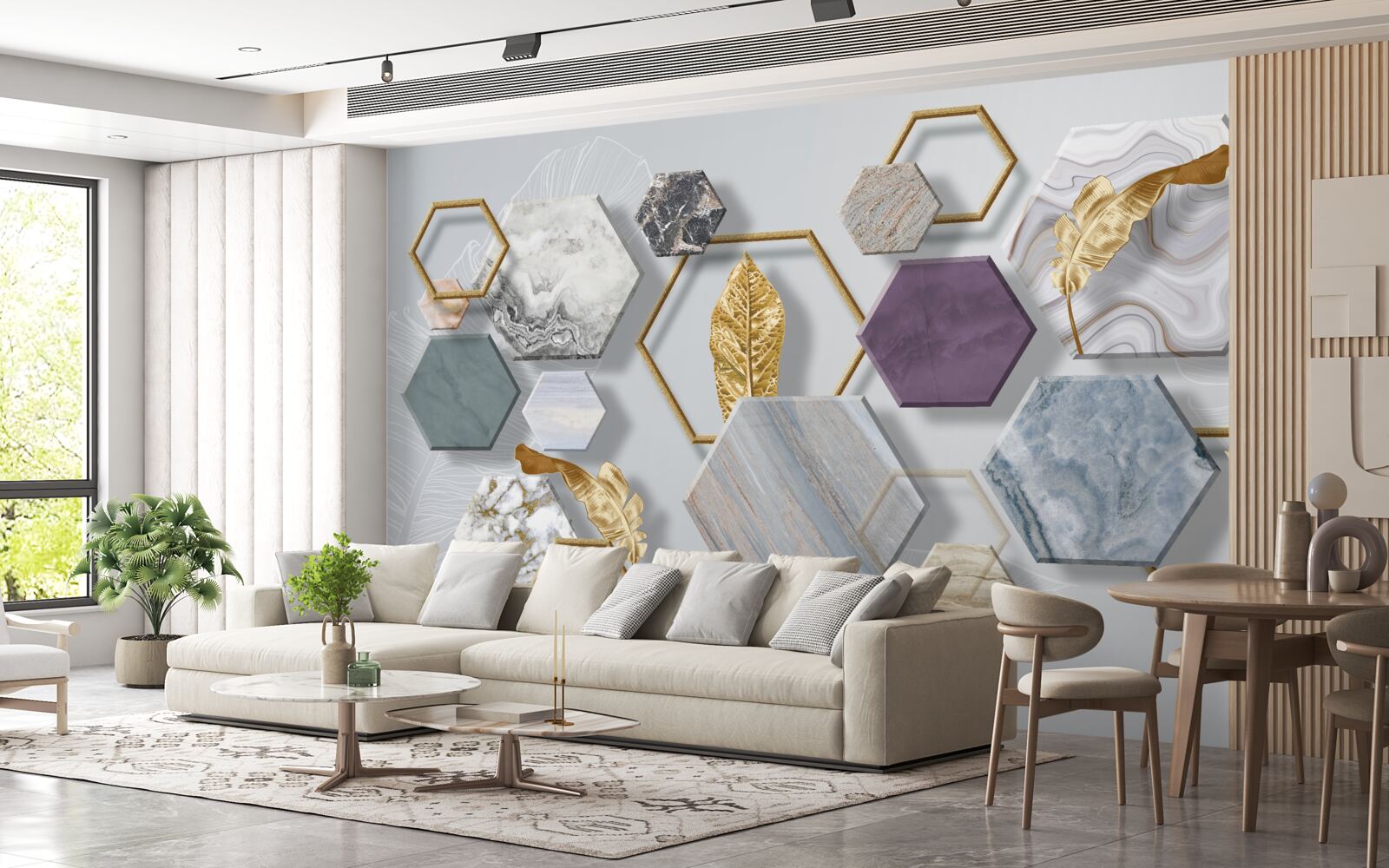 Fototapeta pentagony o różnej zawartości