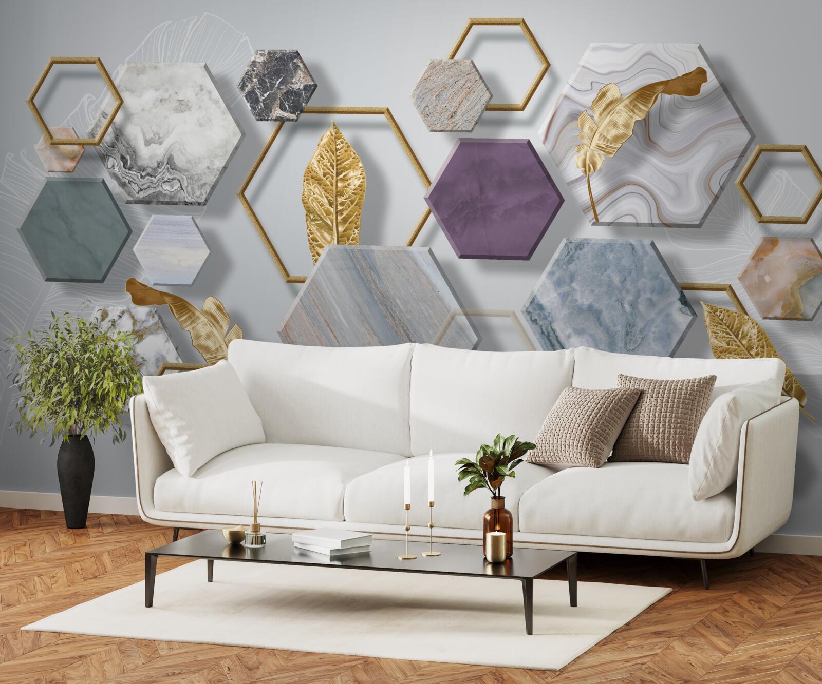 Fototapeta pentagony o różnej zawartości