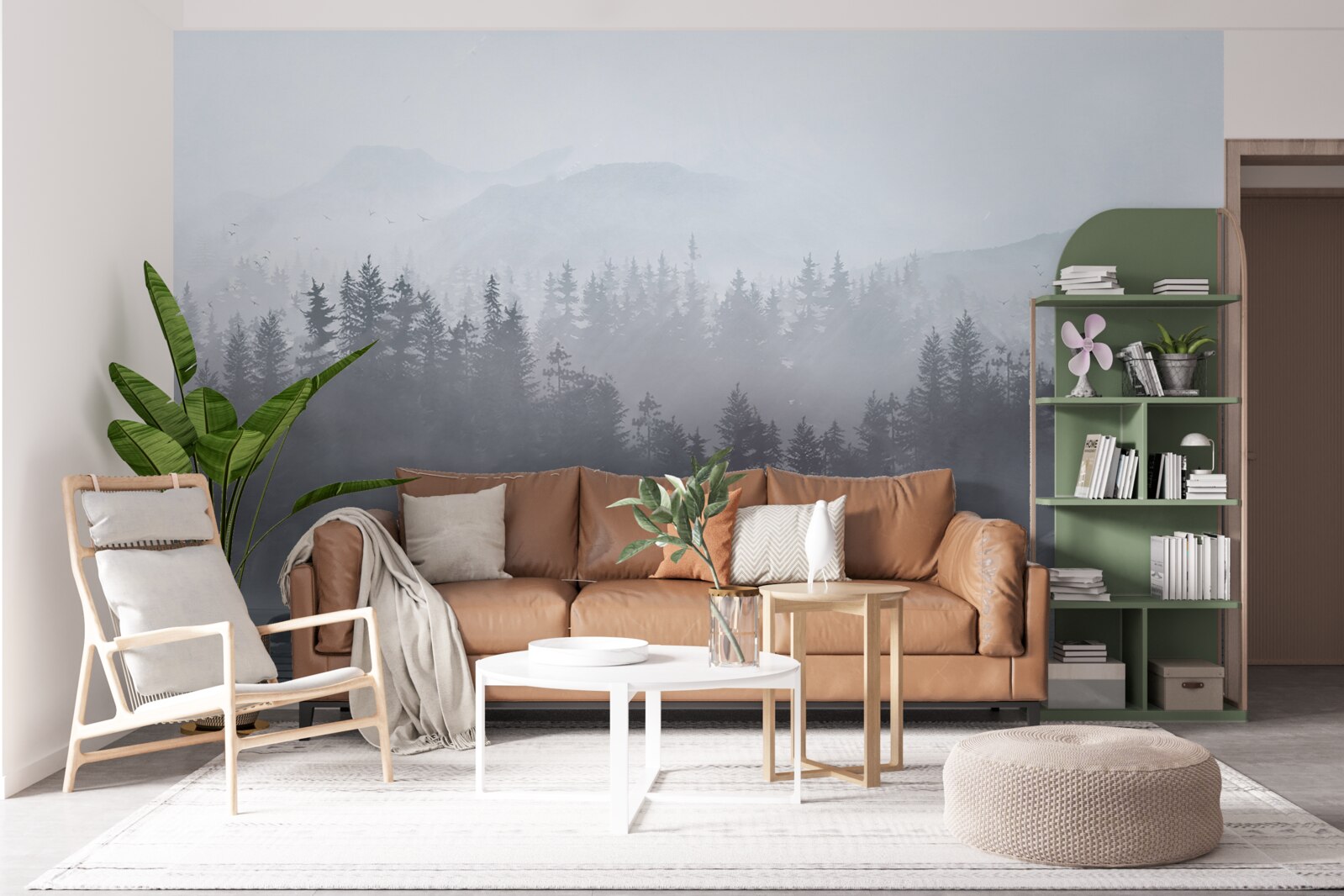 Fototapeta Żuraw żyje samotnie na skale pośrodku jeziora