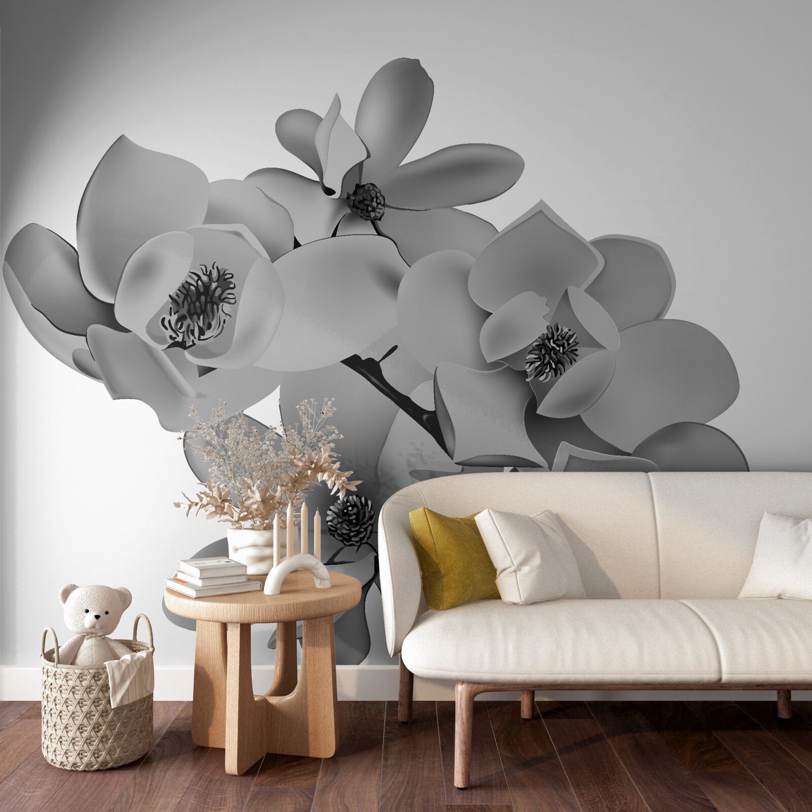 Fototapeta szkarłatne kwiaty na czystym białym tle