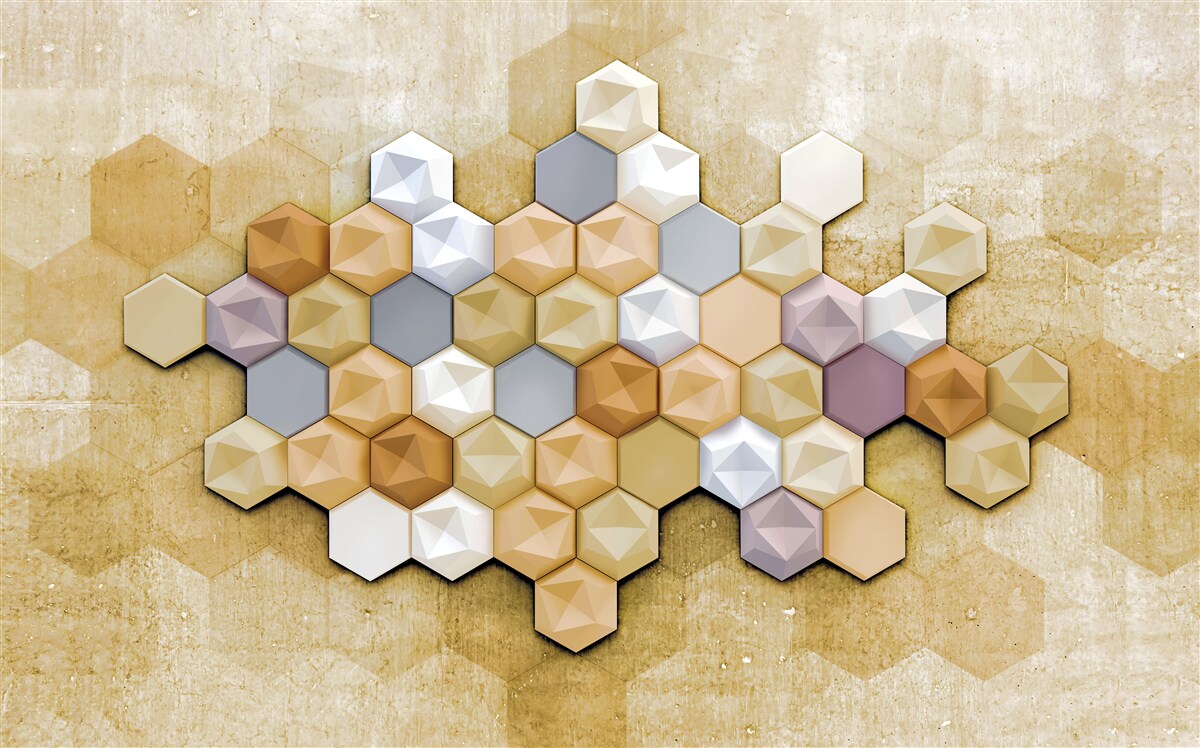 Fototapeta projekt komórki w żywych odcieniach mozaiki