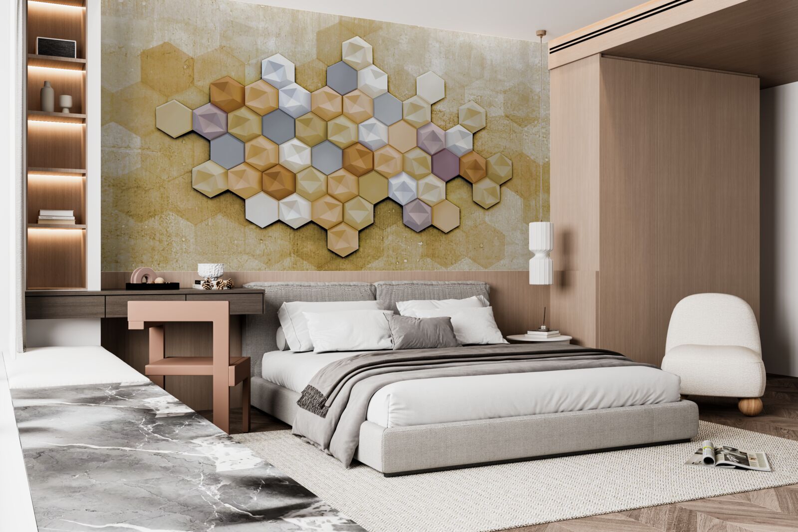 Fototapeta projekt komórki w żywych odcieniach mozaiki