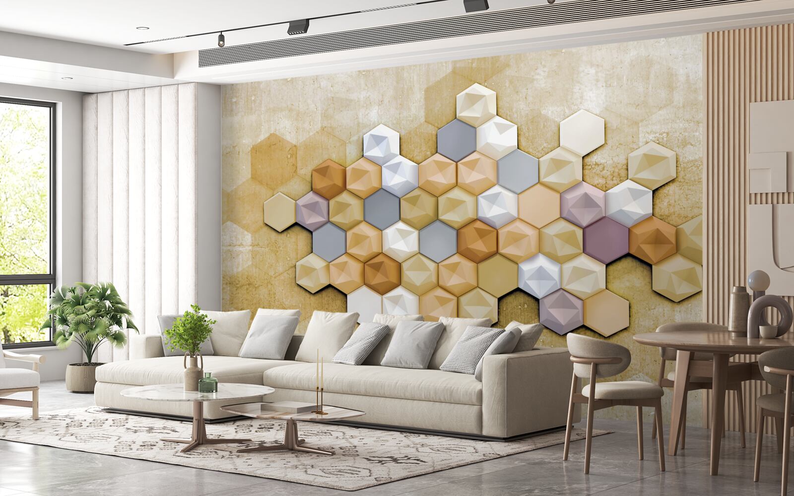 Fototapeta projekt komórki w żywych odcieniach mozaiki