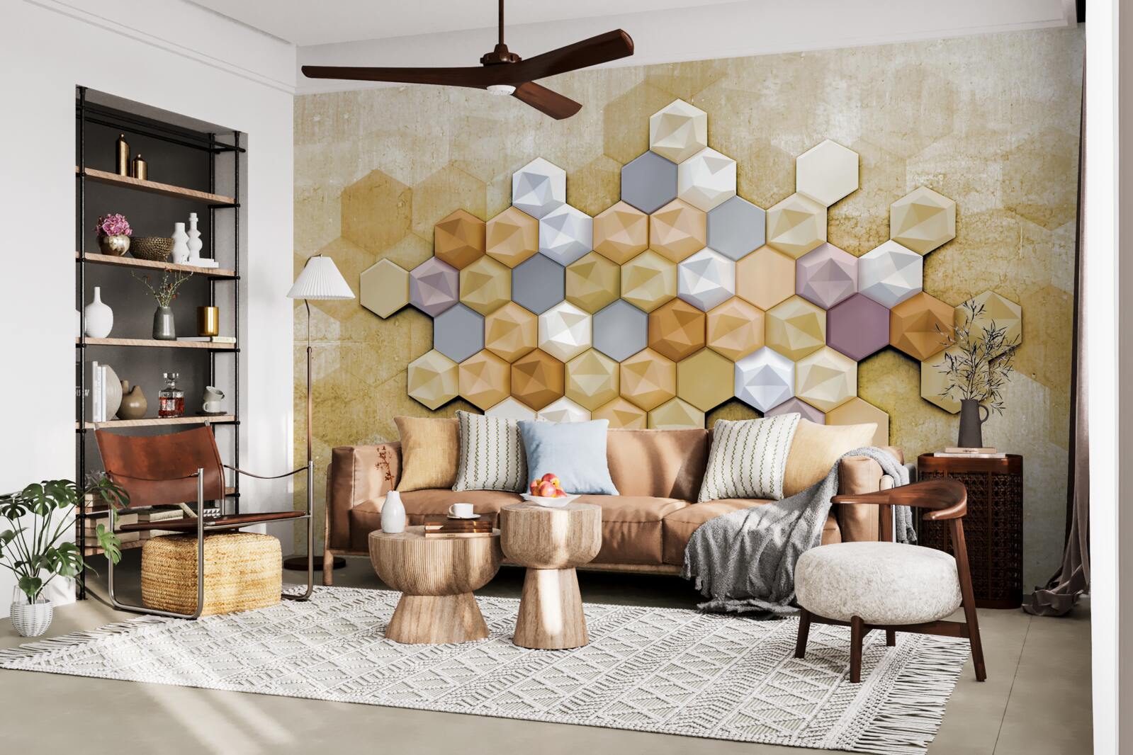 Fototapeta projekt komórki w żywych odcieniach mozaiki