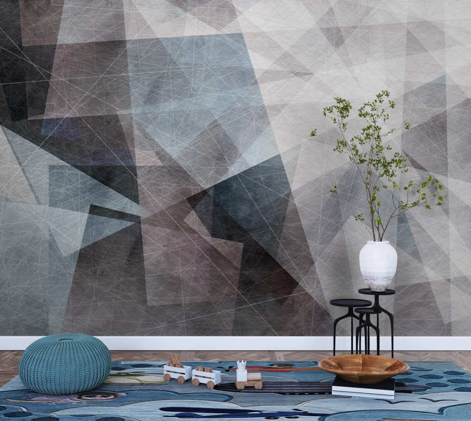 Fototapeta abstrakcja zawiera szare trójkąty