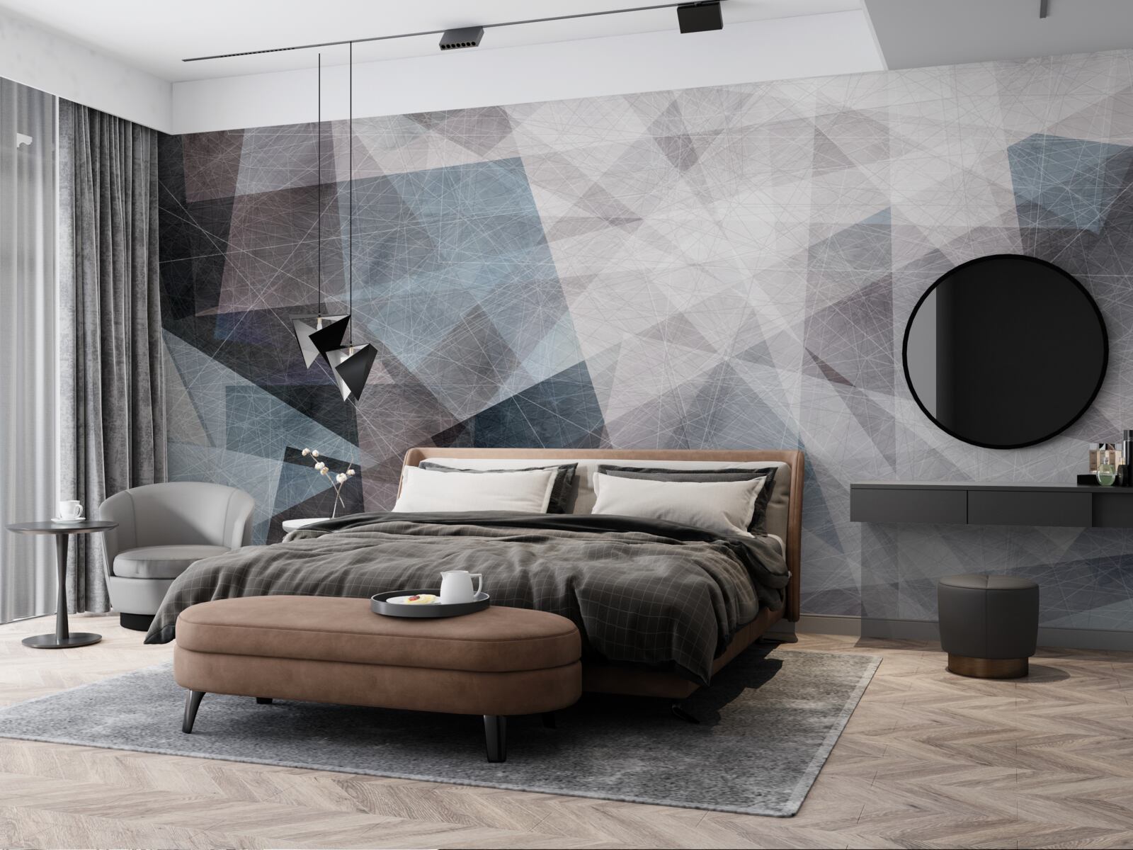 Fototapeta abstrakcja zawiera szare trójkąty