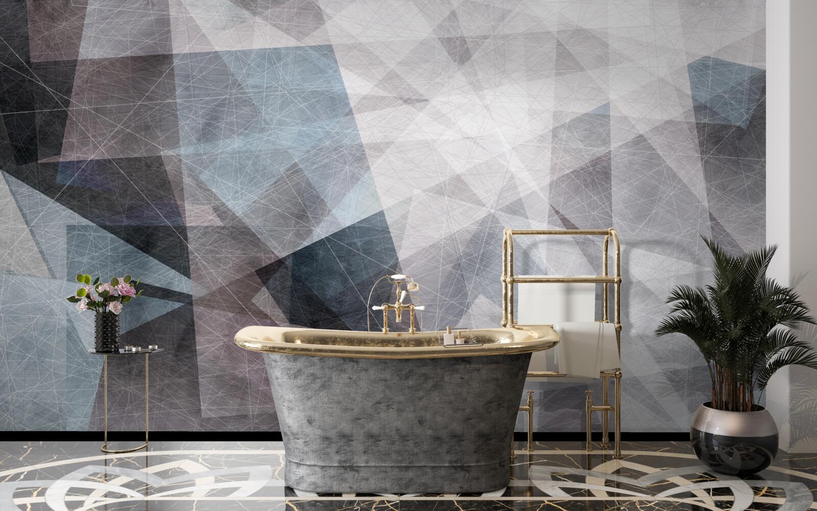 Fototapeta abstrakcja zawiera szare trójkąty