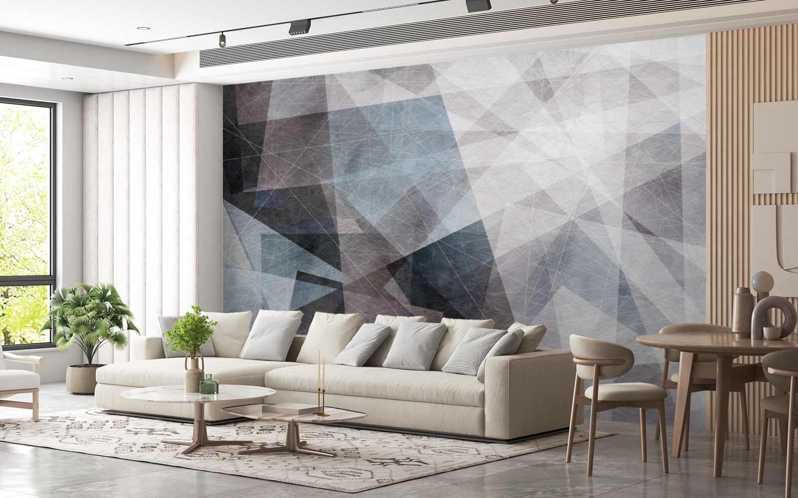 Fototapeta abstrakcja zawiera szare trójkąty