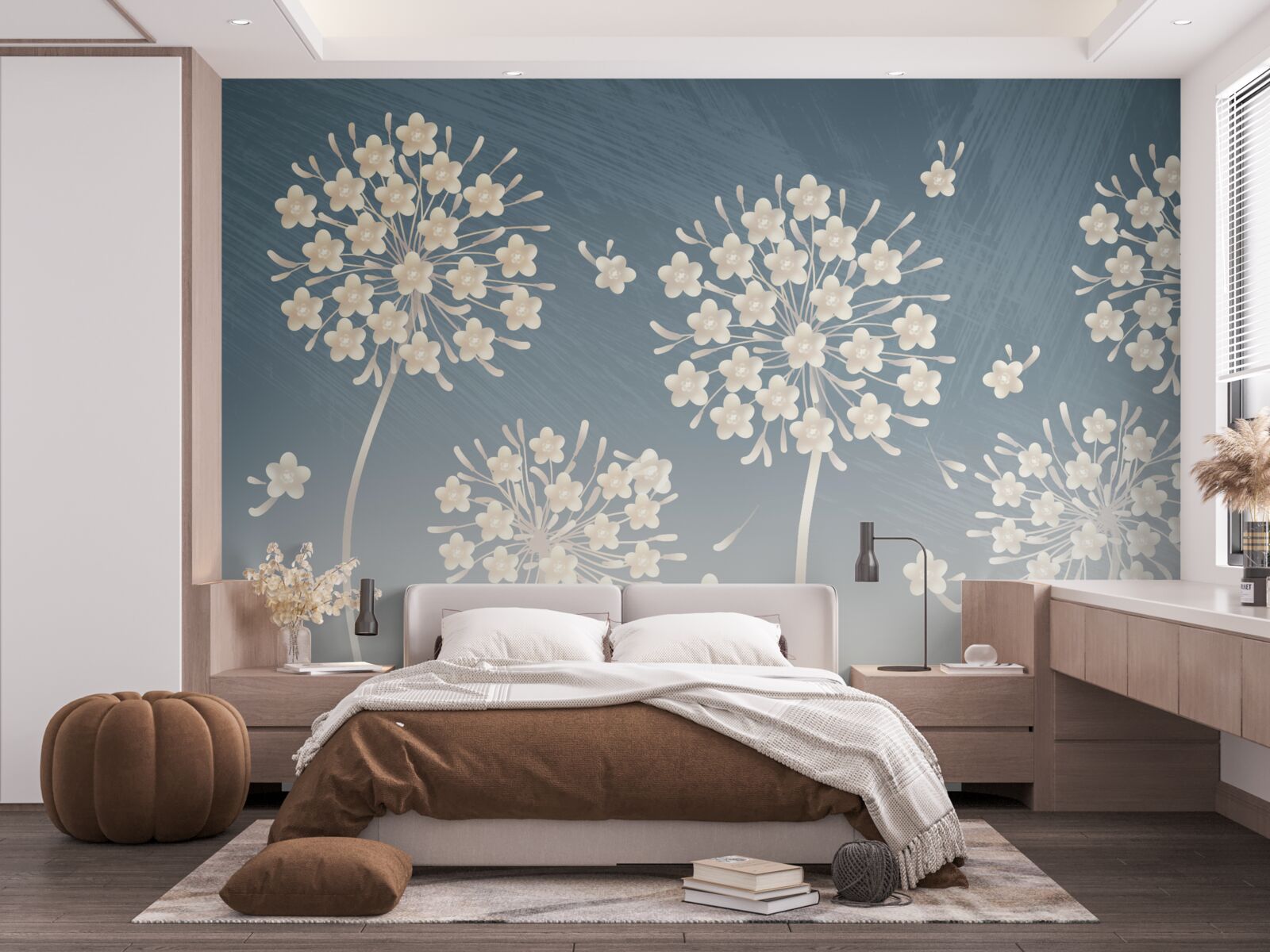 Fototapeta Śnieżnobiałe kwiaty na tle błękitnego nieba