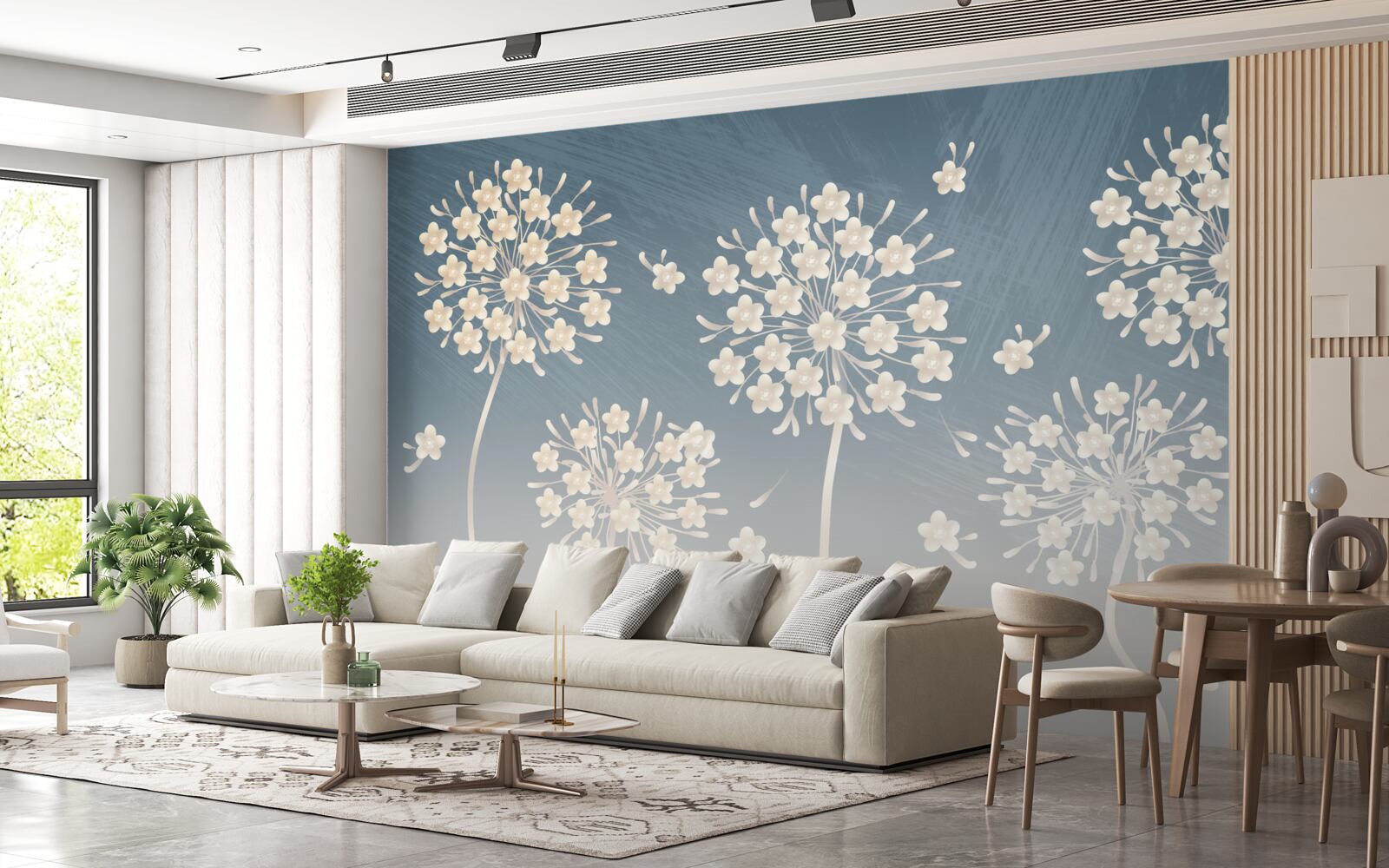 Fototapeta Śnieżnobiałe kwiaty na tle błękitnego nieba