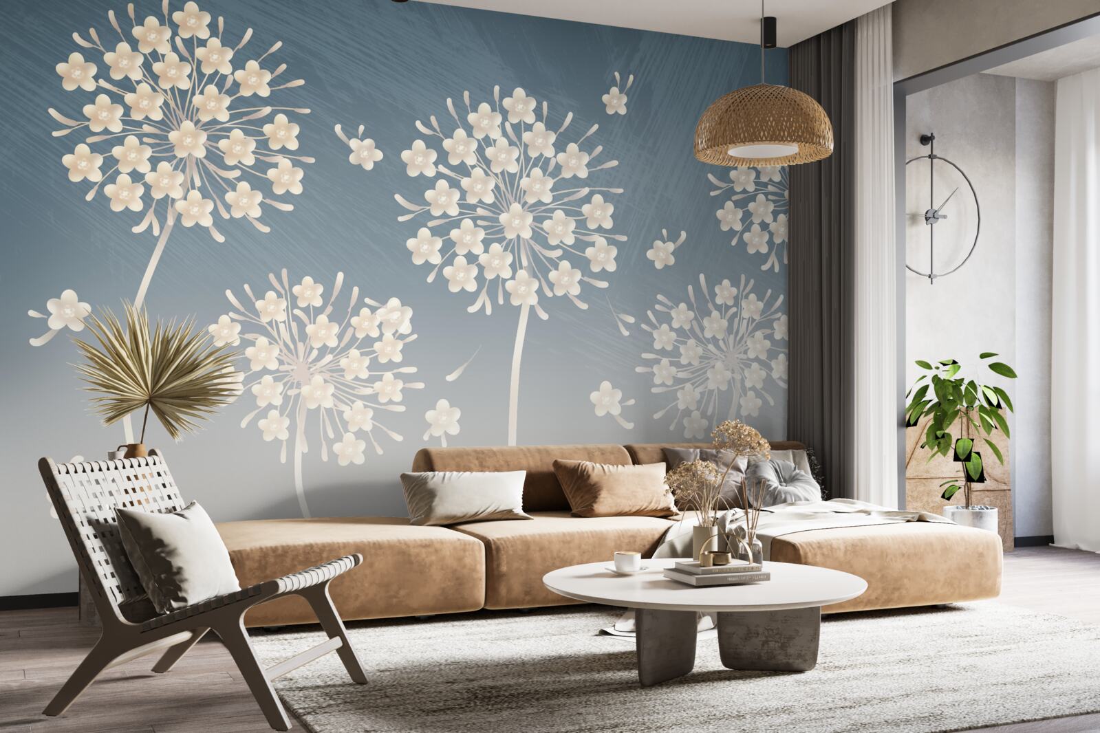 Fototapeta Śnieżnobiałe kwiaty na tle błękitnego nieba