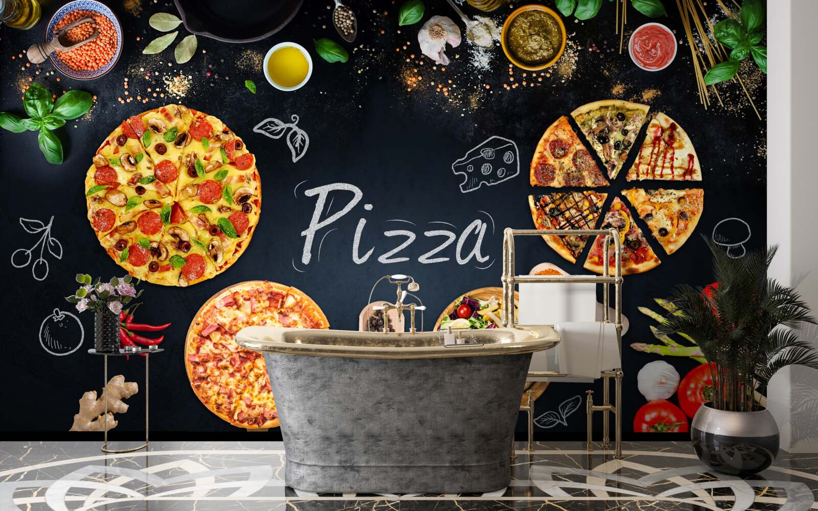 Fototapeta inne produkty spożywcze, takie jak pizza