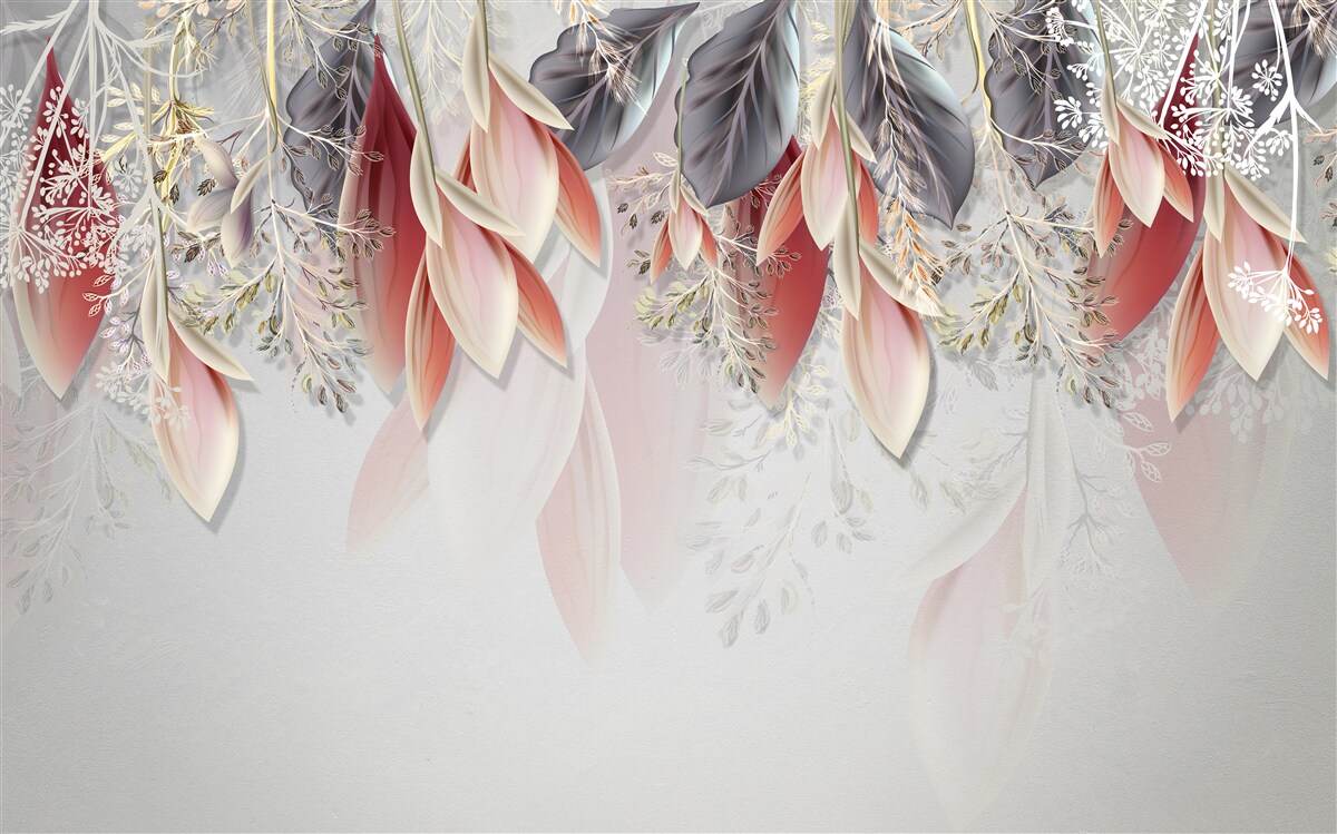 Fototapeta linia kompozycyjna w kolorze różowym schodząca w dół