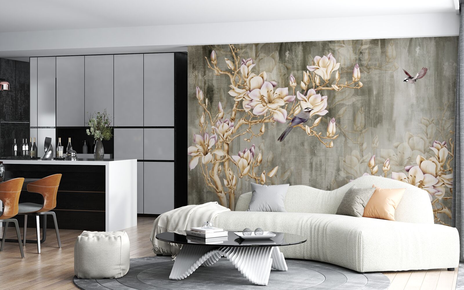 Fototapeta pastelowa chinoiserie