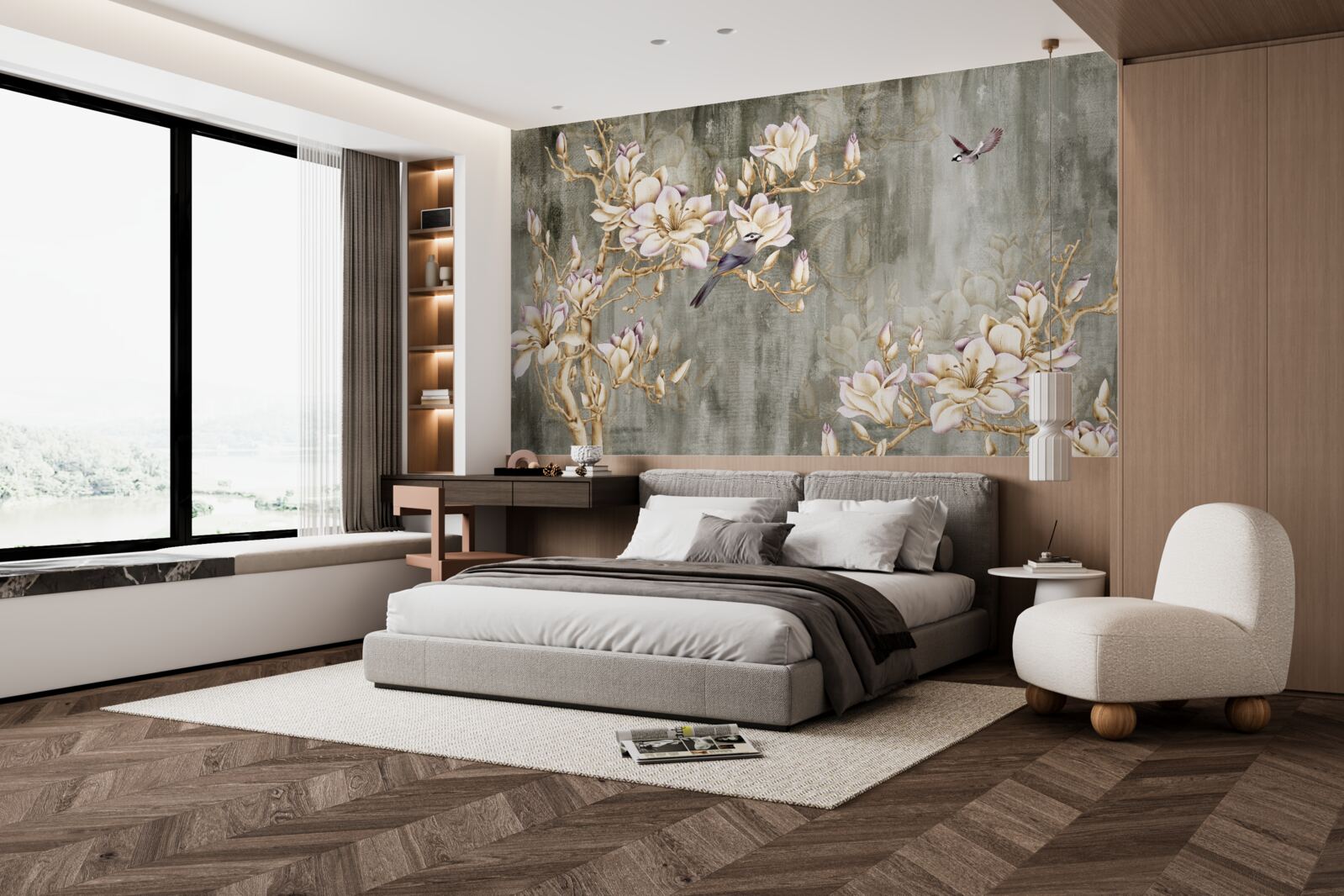 Fototapeta pastelowa chinoiserie