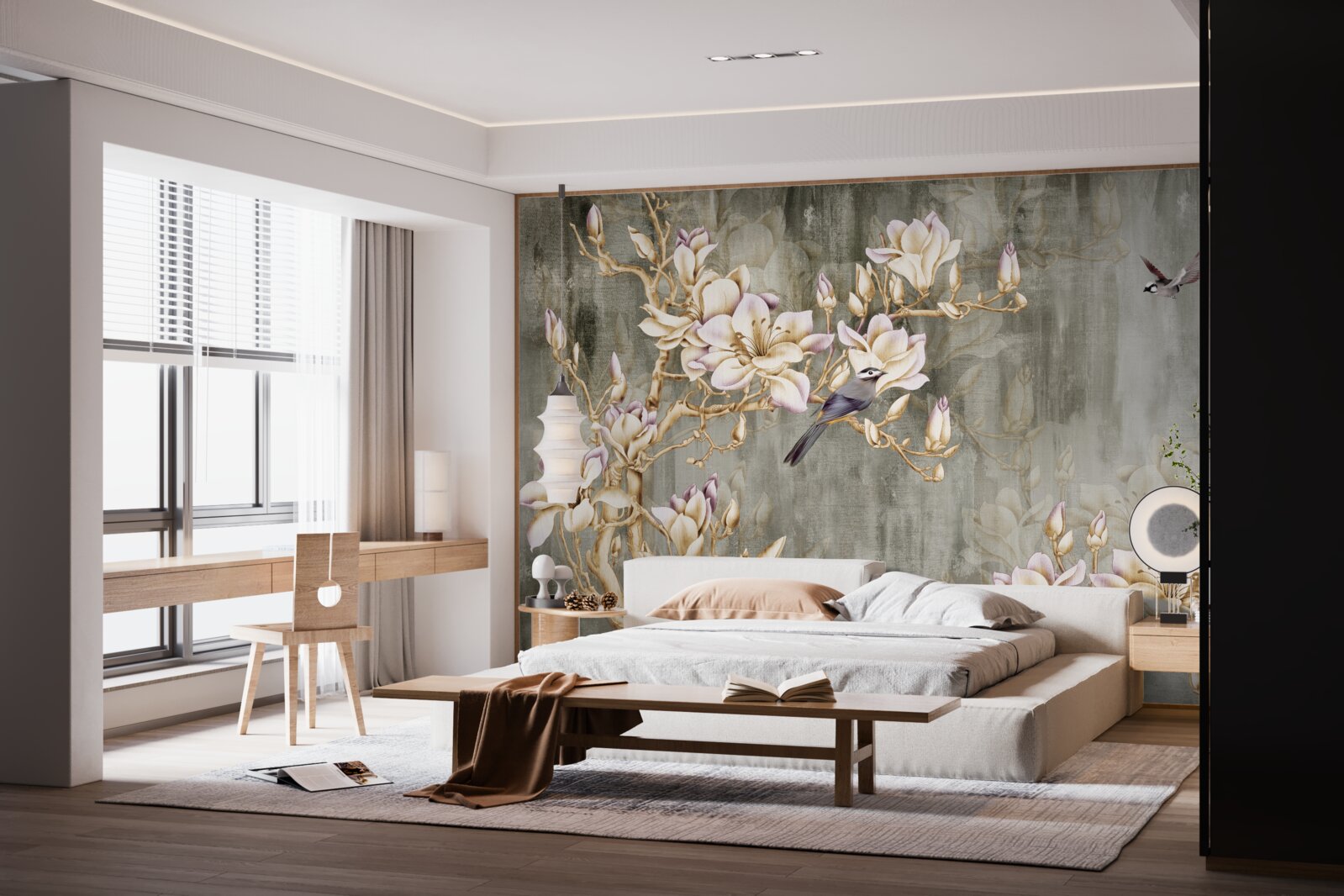 Fototapeta pastelowa chinoiserie