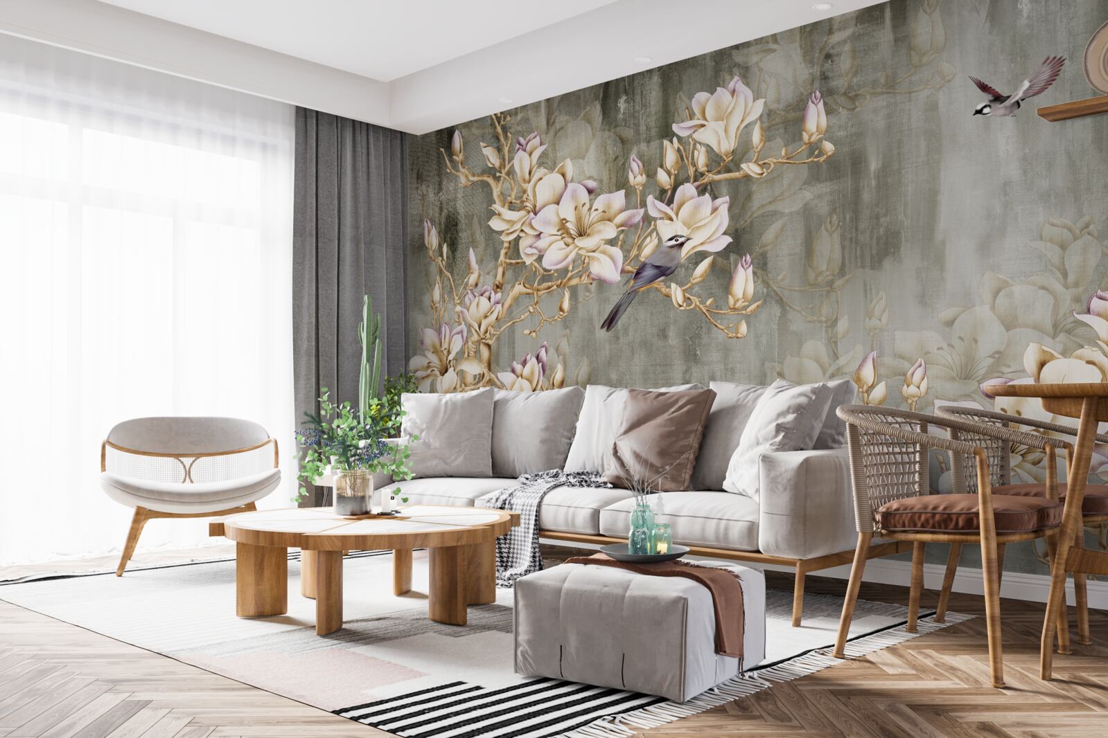 Fototapeta pastelowa chinoiserie