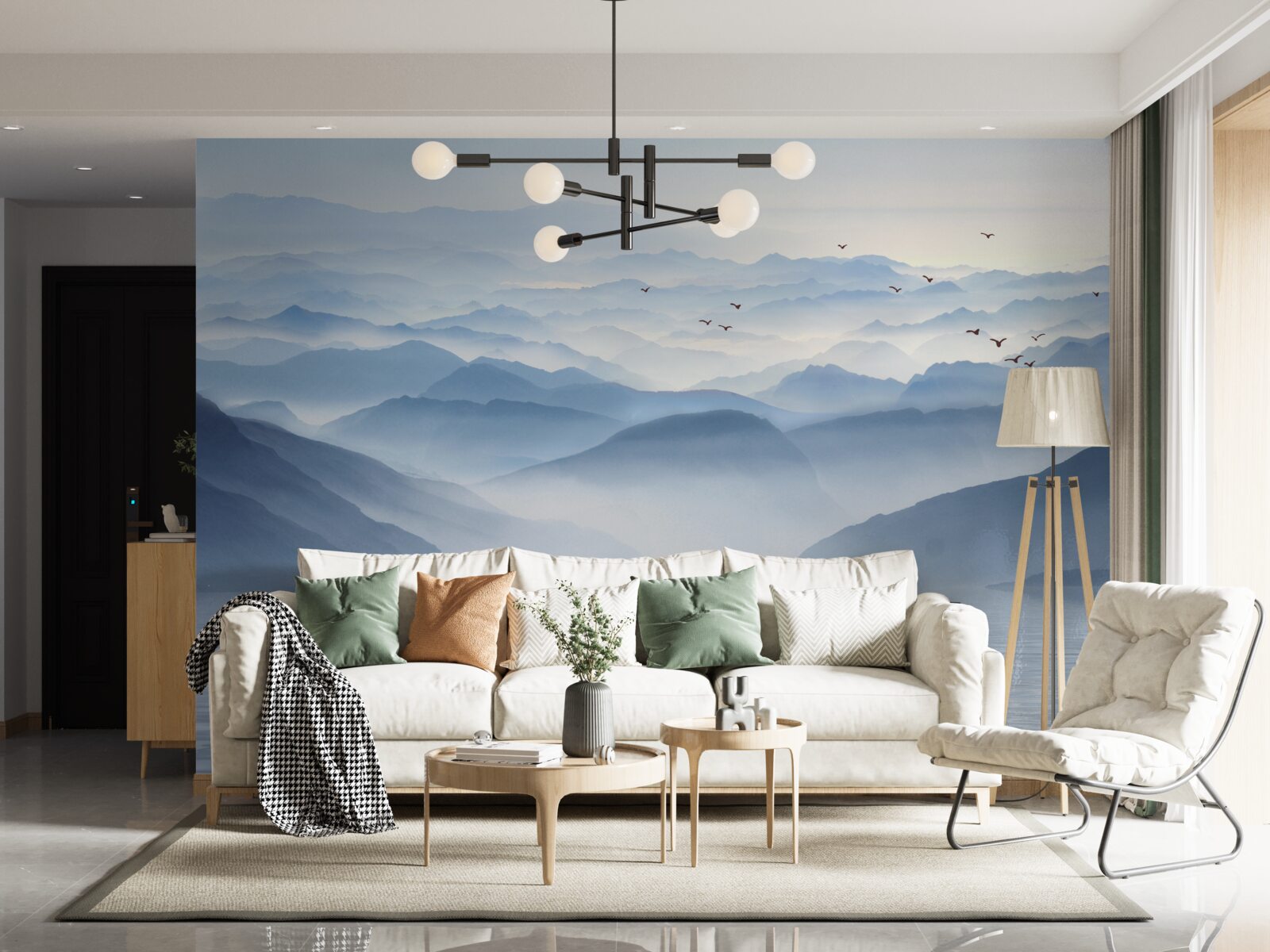 Fototapeta mgła gęsto spowija górską rzekę