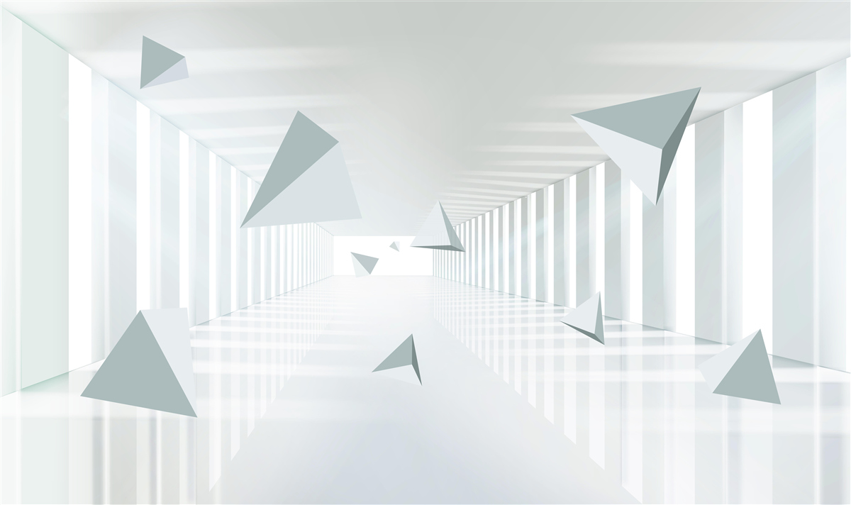 Fototapeta niekończący się tunel i trójkątne kształty