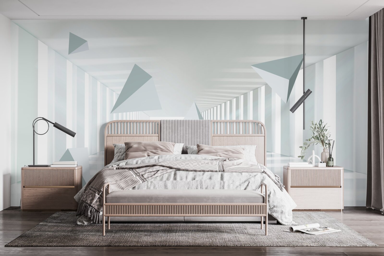 Fototapeta niekończący się tunel i trójkątne kształty