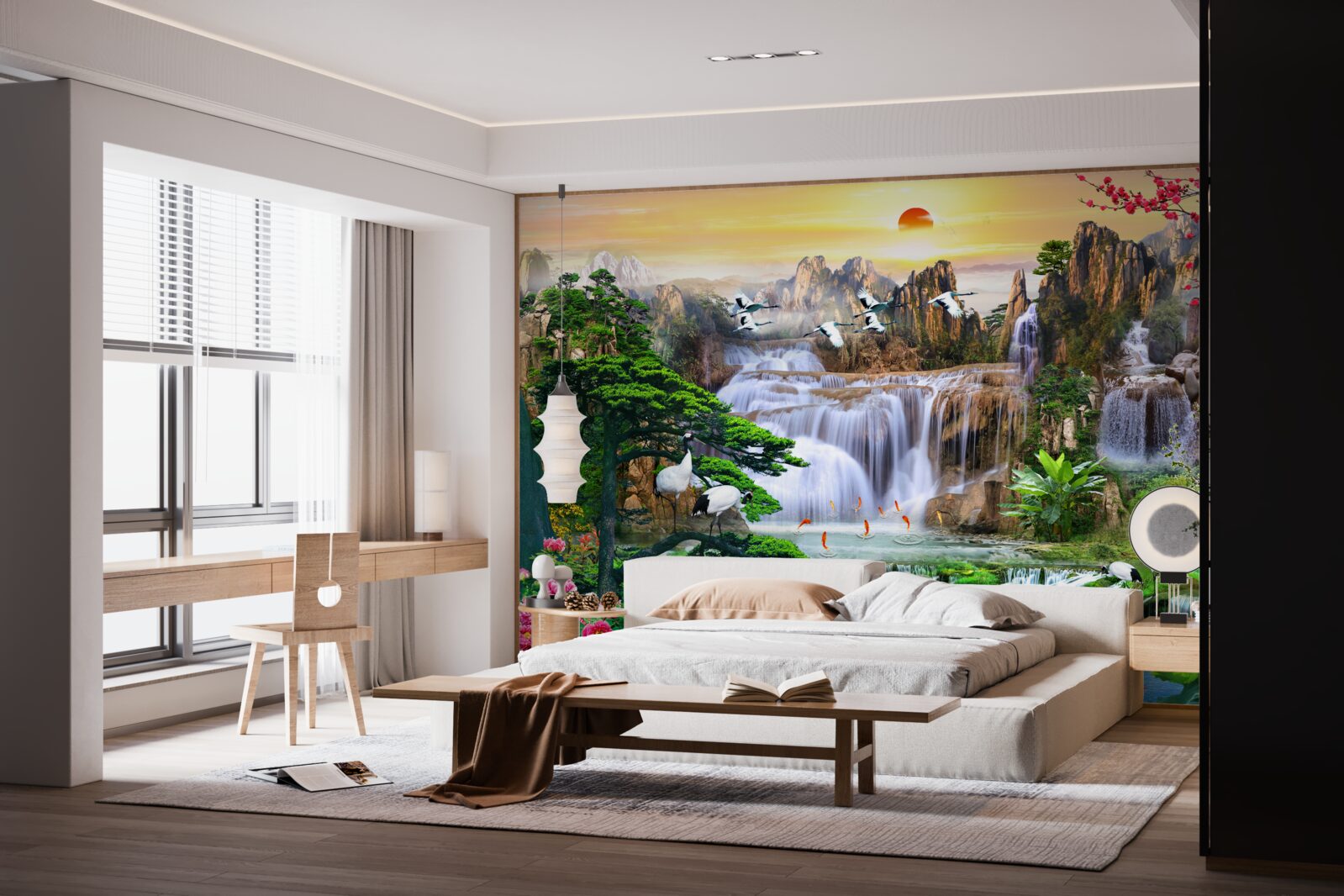 Fototapeta ptaki i wodospady