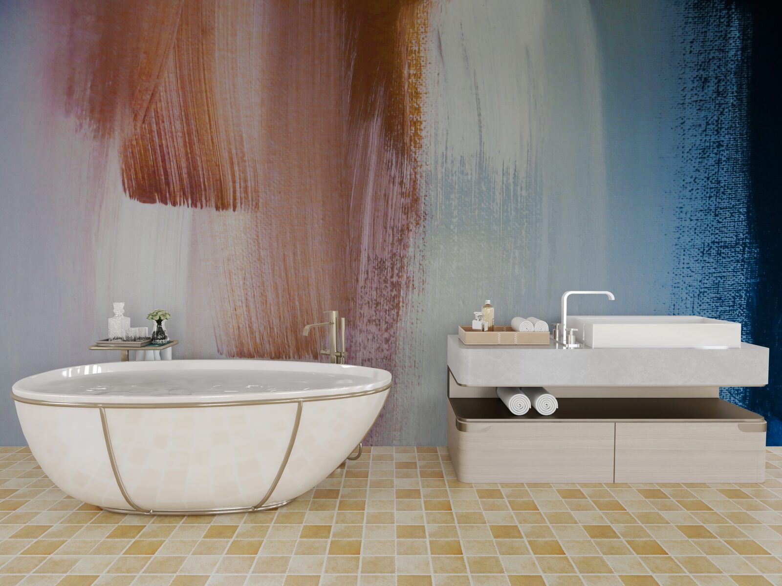 Fototapeta kolorowe abstrakcyjne pociągnięcia pędzlem