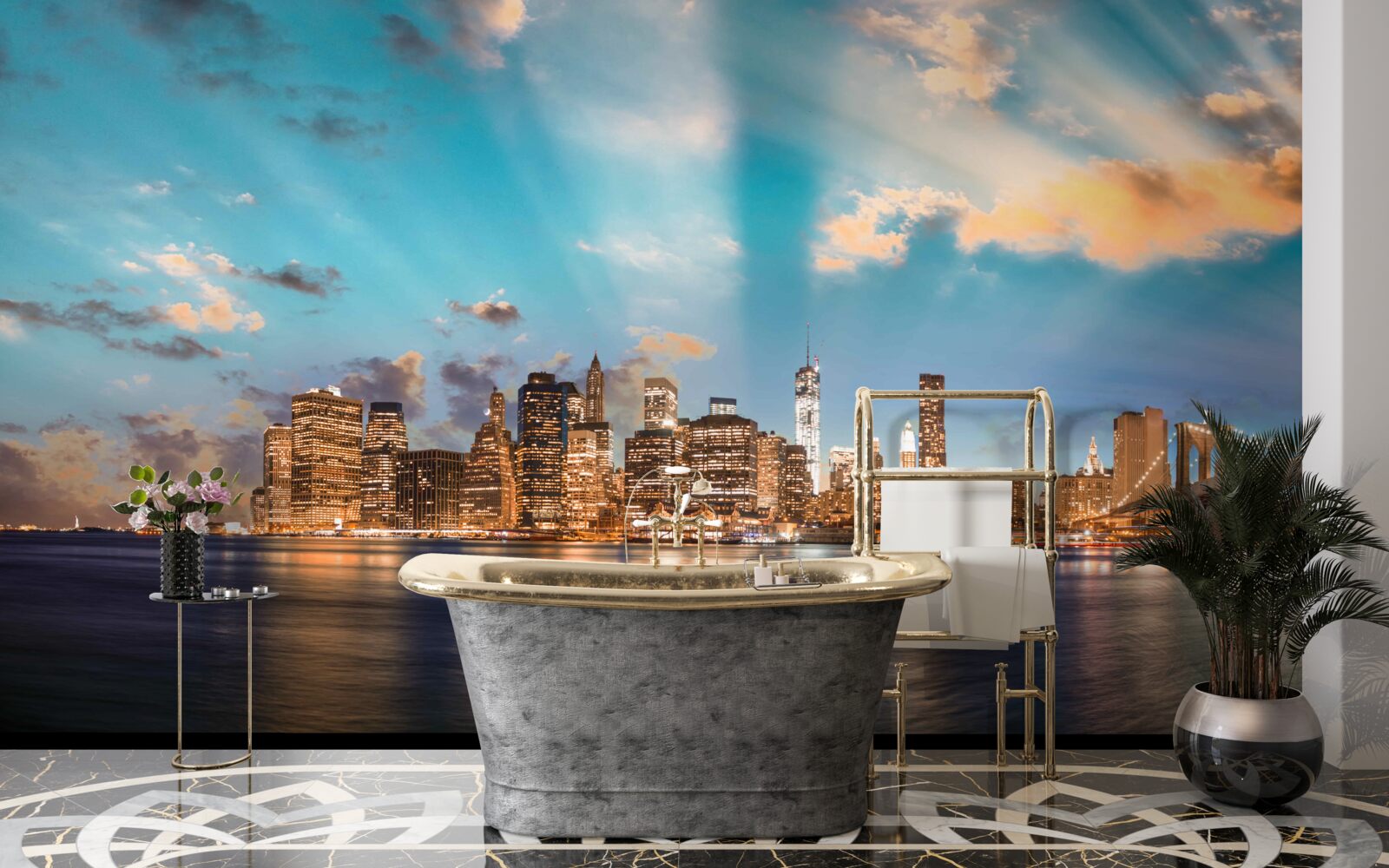 Fototapeta most brookliński i manhattan w nowym jorku