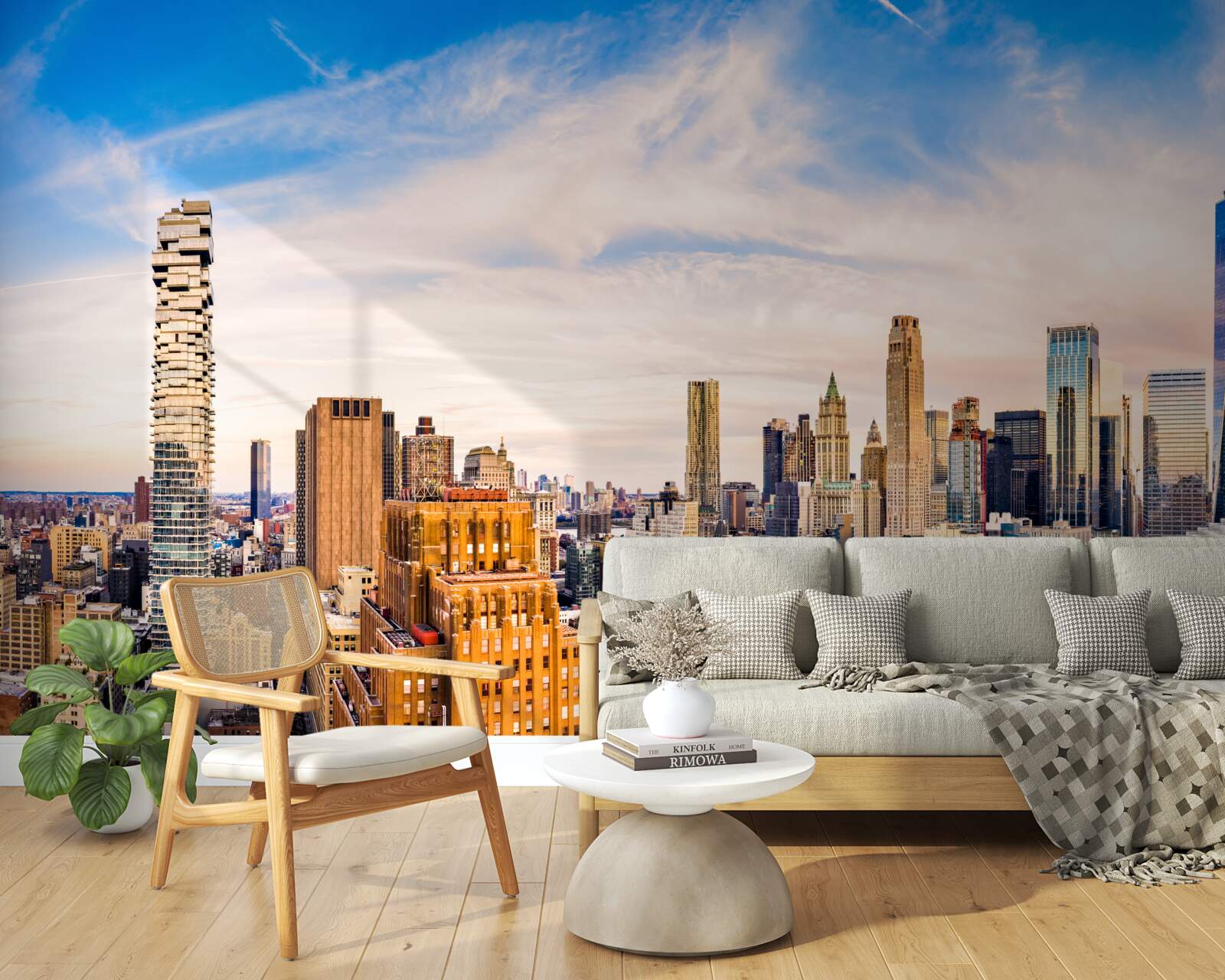 Fototapeta zachód słońca nad dolnym manhattanem