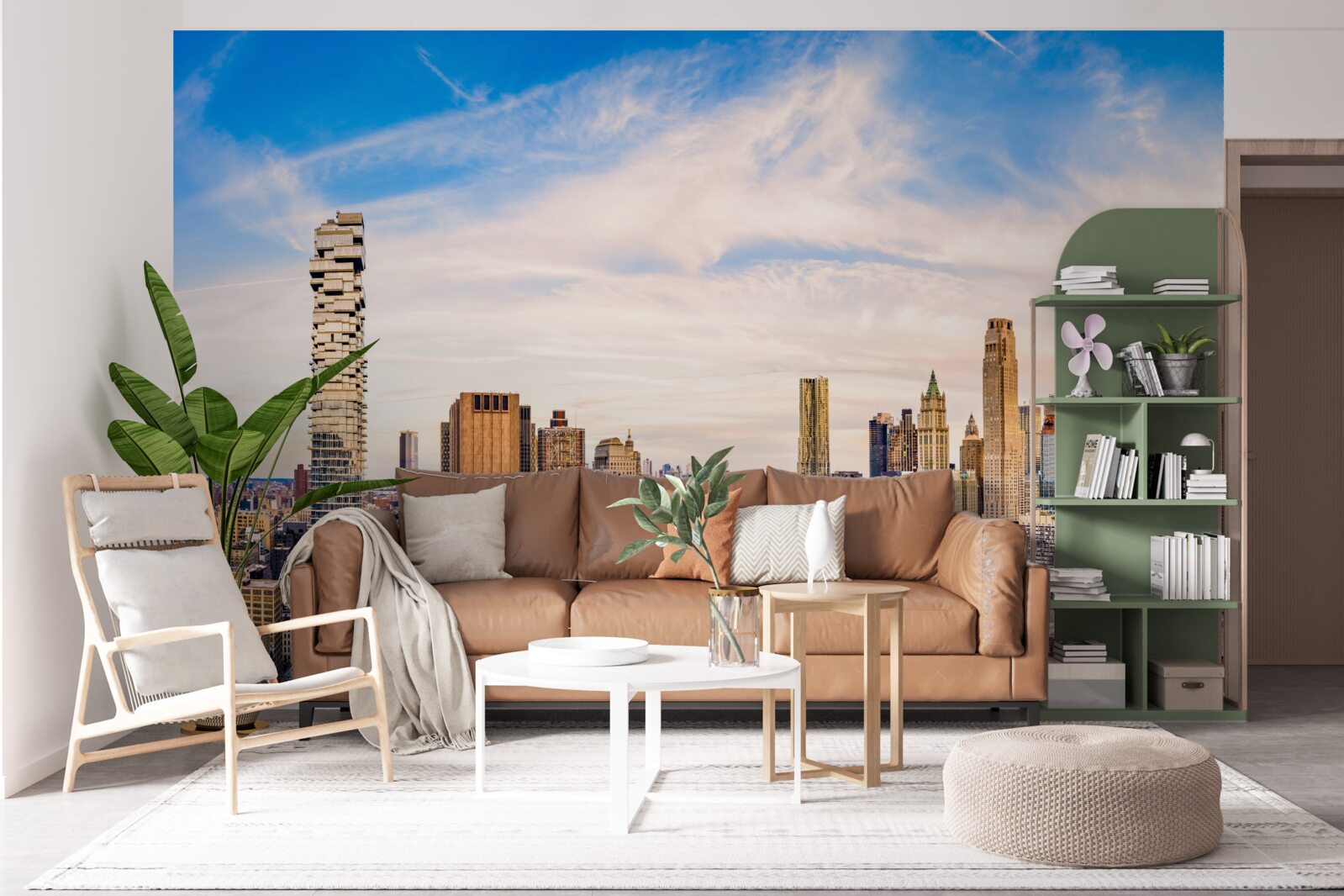 Fototapeta zachód słońca nad dolnym manhattanem