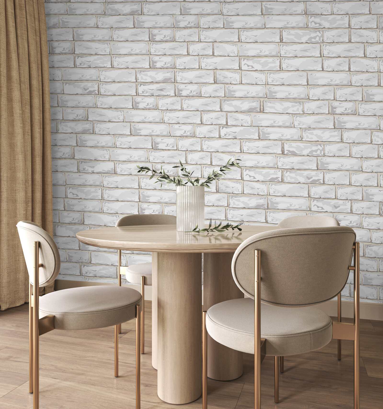 Fototapeta Ściana wyłożona białą cegłą