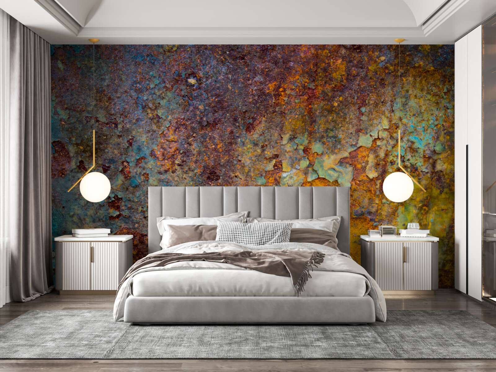 Fototapeta zardzewiała metalowa ściana