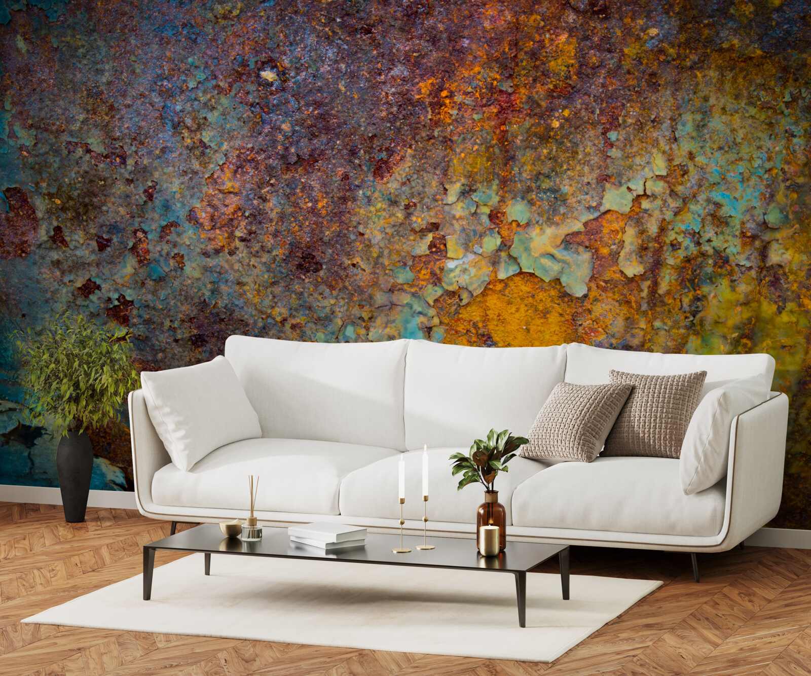 Fototapeta zardzewiała metalowa ściana