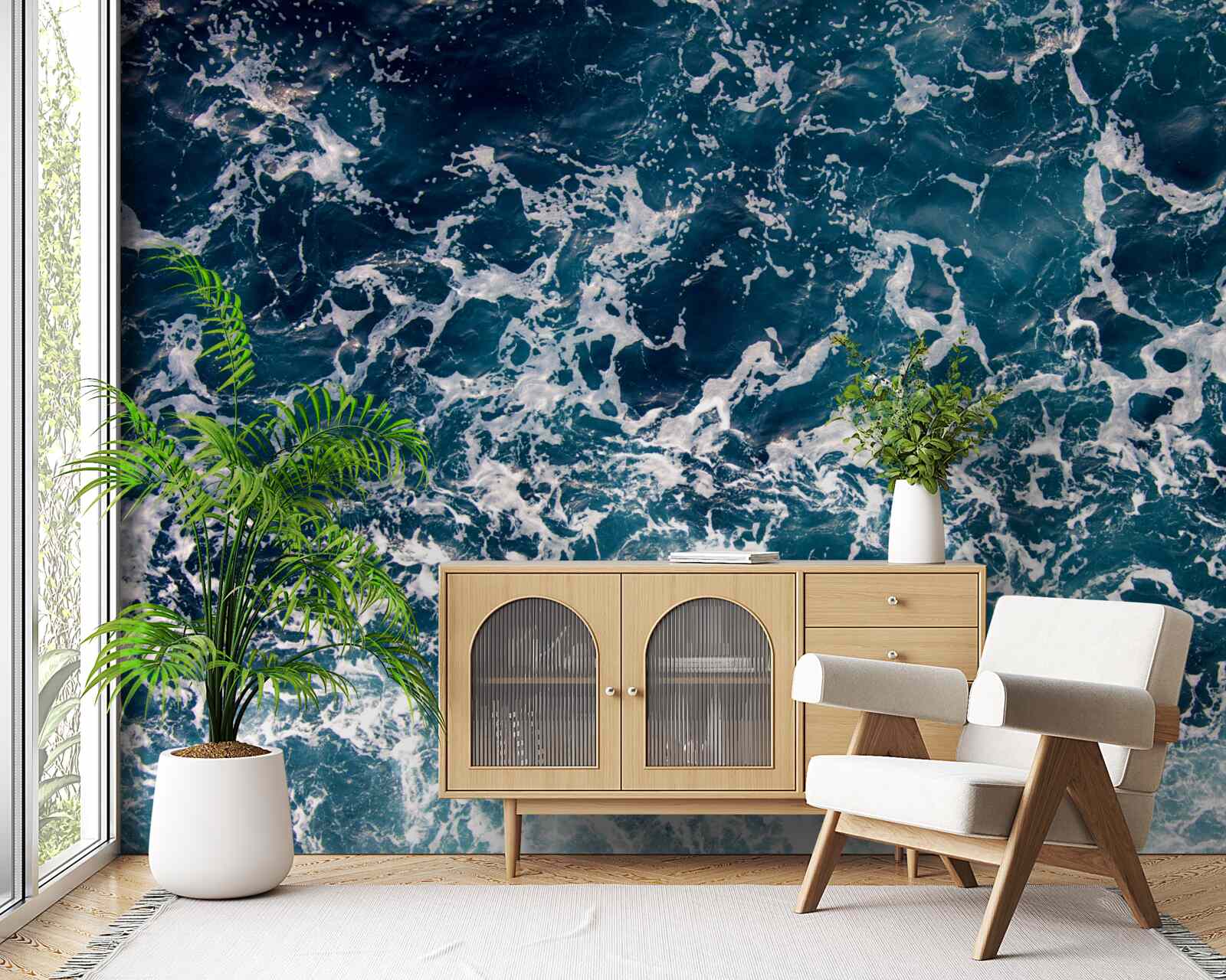 Fototapeta pęczniejące fale lazurowego koloru