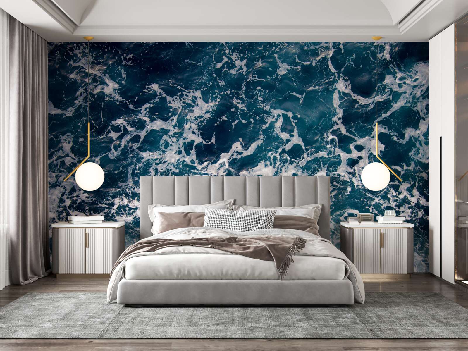 Fototapeta pęczniejące fale lazurowego koloru