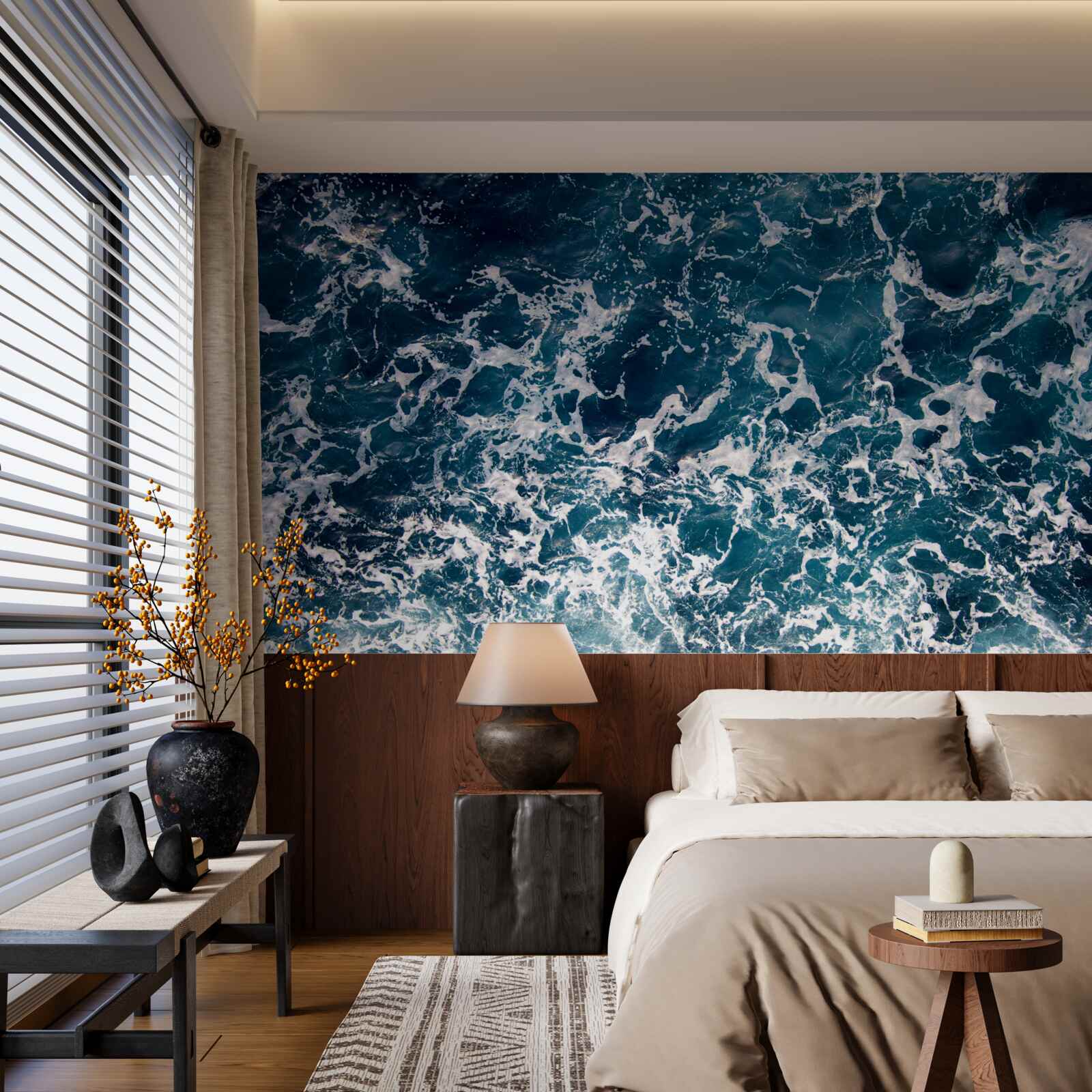 Fototapeta pęczniejące fale lazurowego koloru