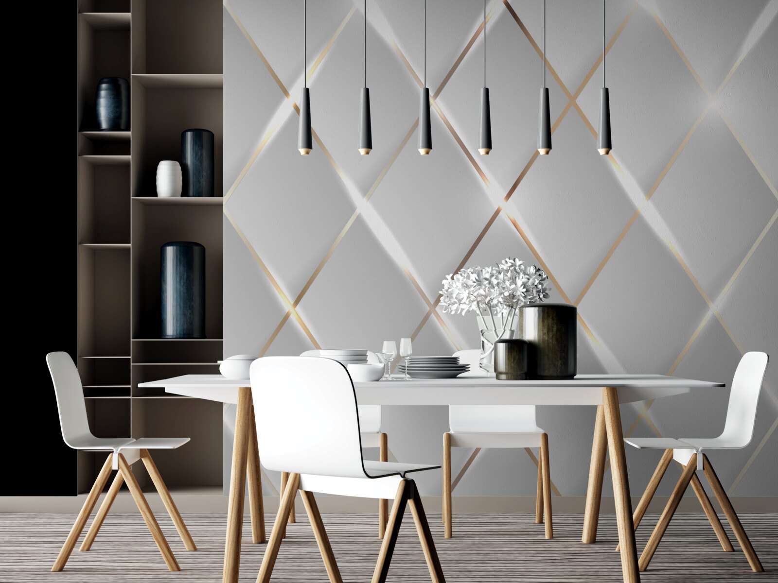 Fototapeta komplety porcelany złotej i srebrnej