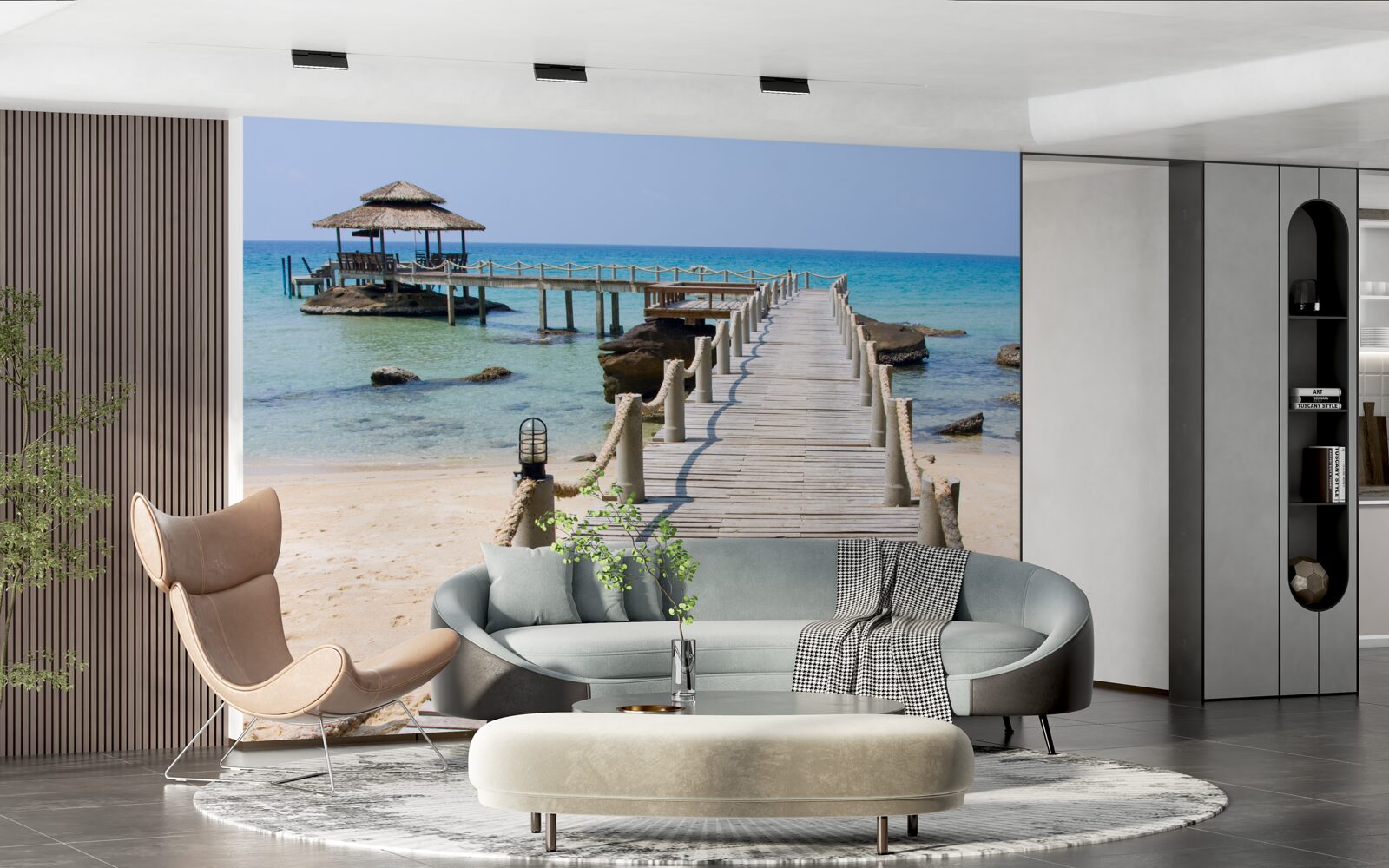 Fototapeta molo morskie wykonane z drewna