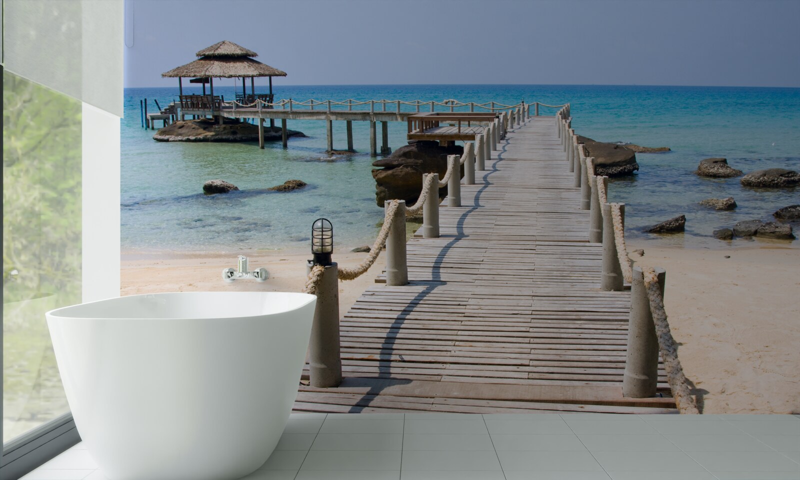 Fototapeta molo morskie wykonane z drewna