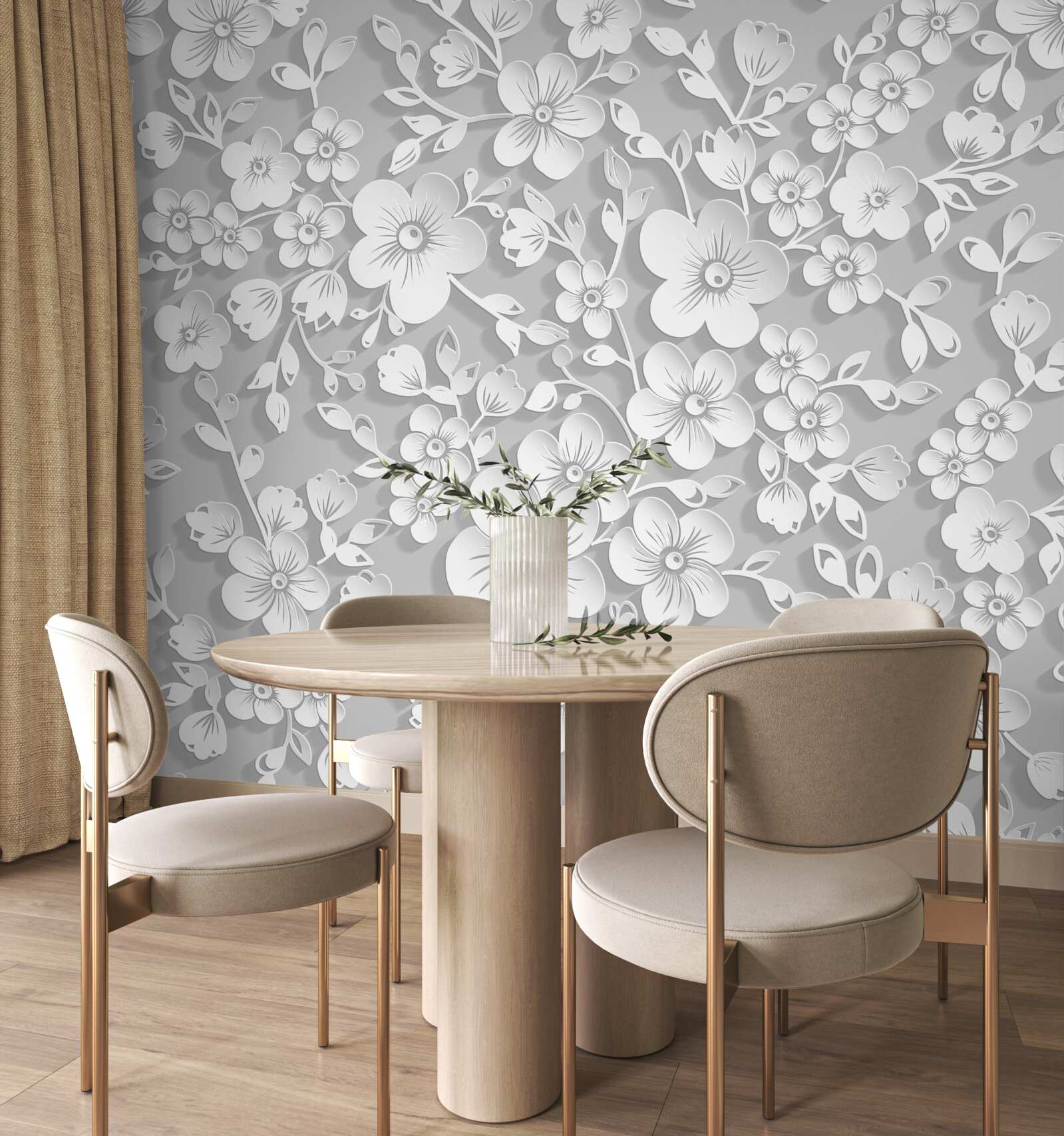 Fototapeta duża liczba małych śnieżnobiałych kwiatów