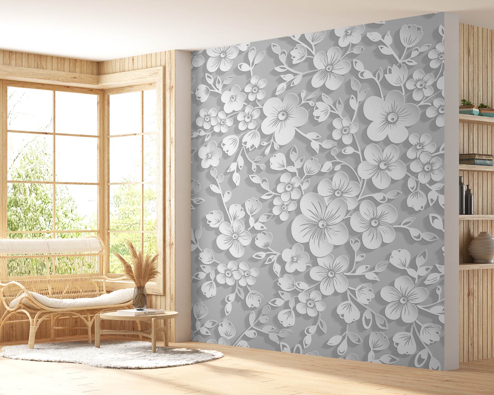 Fototapeta duża liczba małych śnieżnobiałych kwiatów