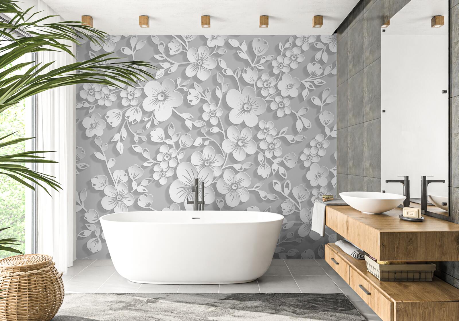 Fototapeta duża liczba małych śnieżnobiałych kwiatów