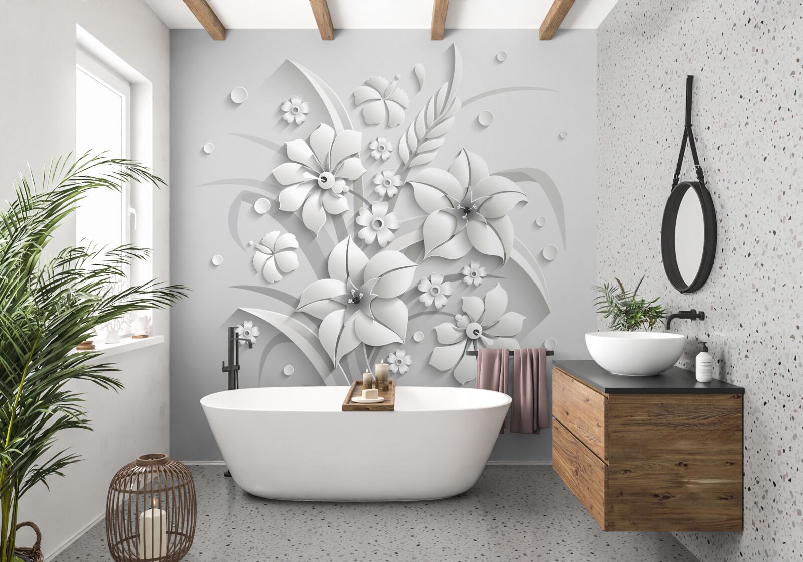 Fototapeta kwiaty śnieżnobiałe jak mleko, na białym tle