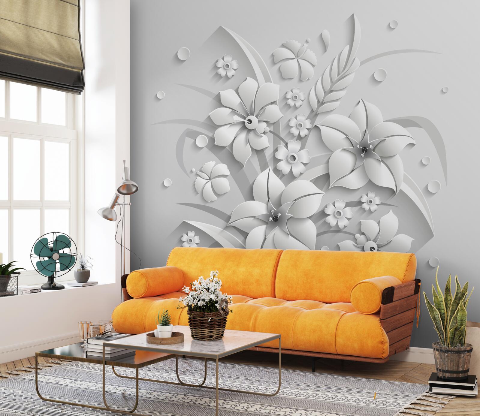 Fototapeta kwiaty śnieżnobiałe jak mleko, na białym tle