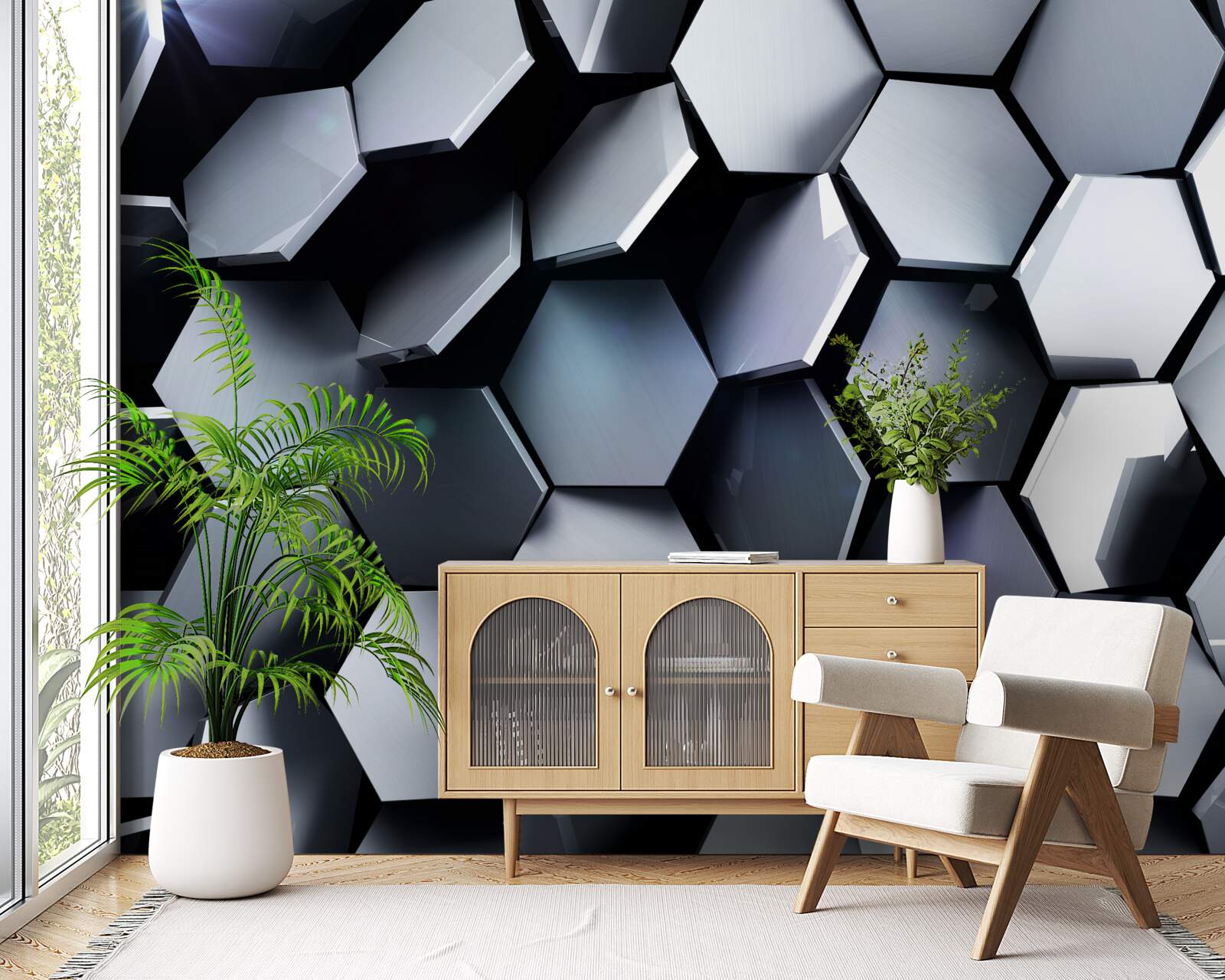 Fototapeta pięciokąty w 3d z mapowaniami