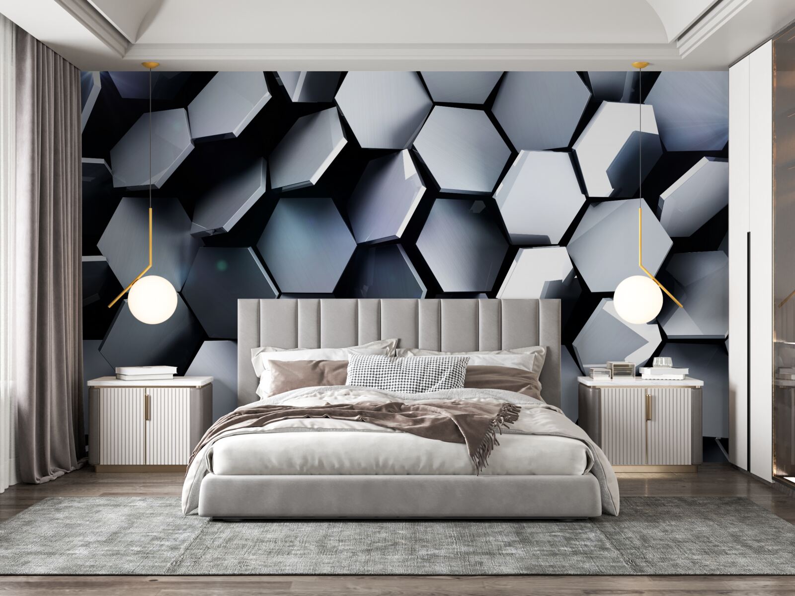 Fototapeta pięciokąty w 3d z mapowaniami