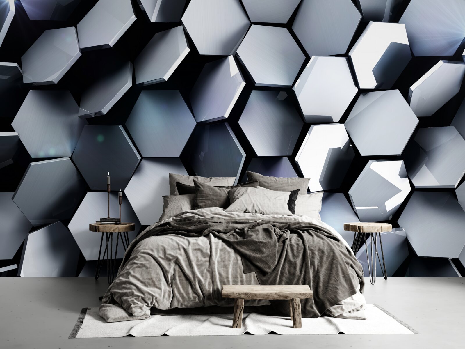 Fototapeta pięciokąty w 3d z mapowaniami