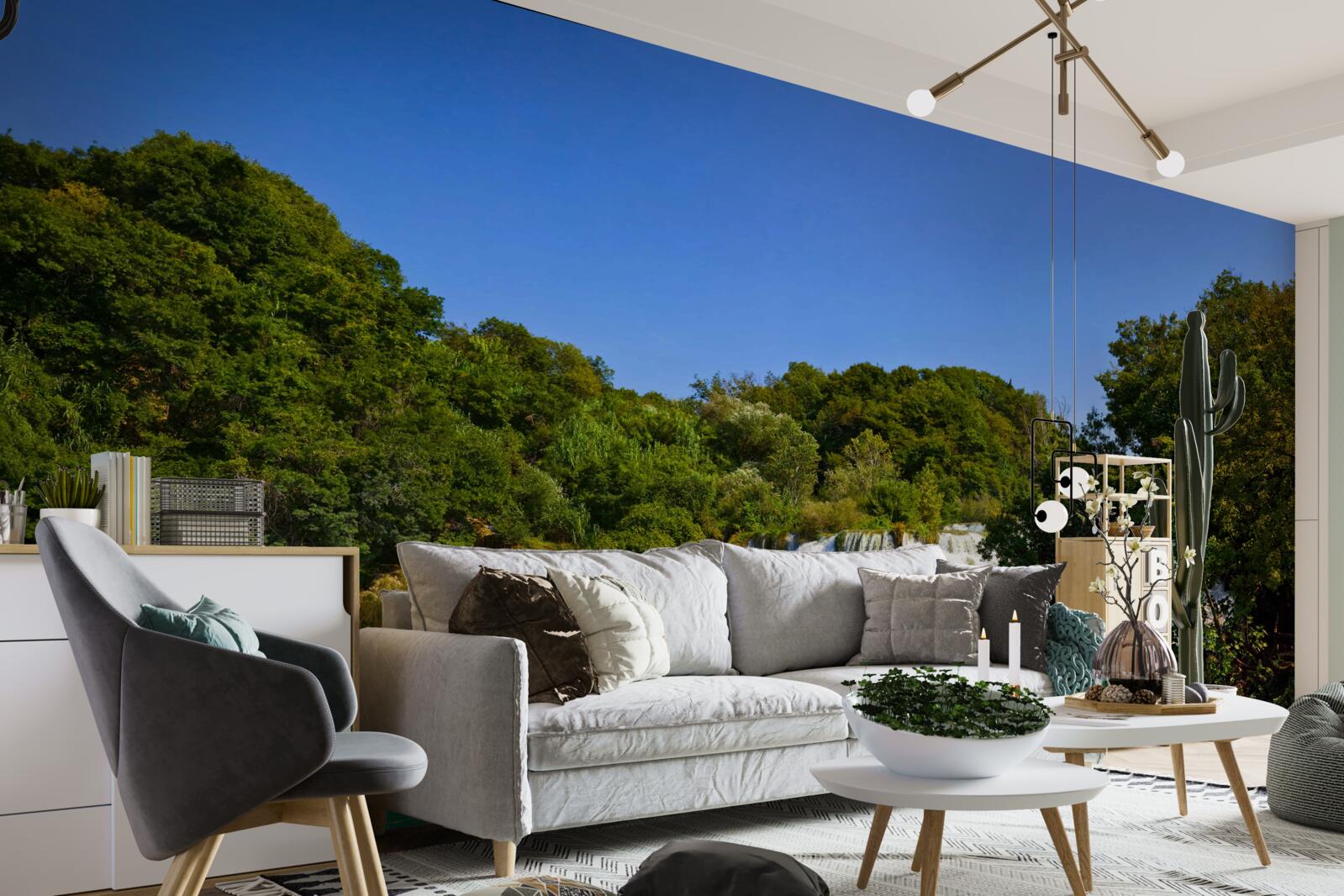 Fototapeta widoki na leśne ścieżki i grzmiące wodospady